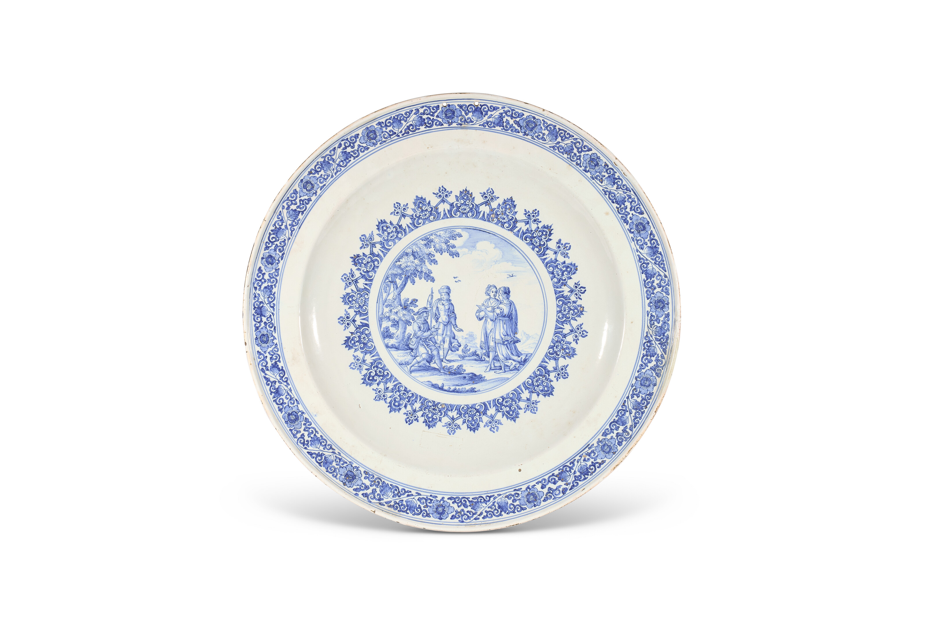 GRAND PLAT ROND EN FAÏENCE DE MARSEILLE