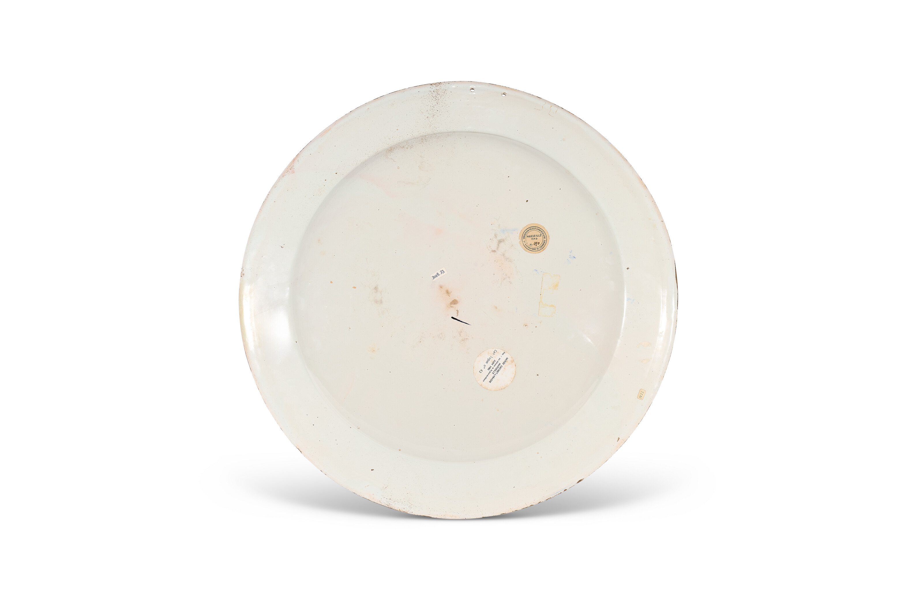 GRAND PLAT ROND EN FAÏENCE DE MARSEILLE image 3