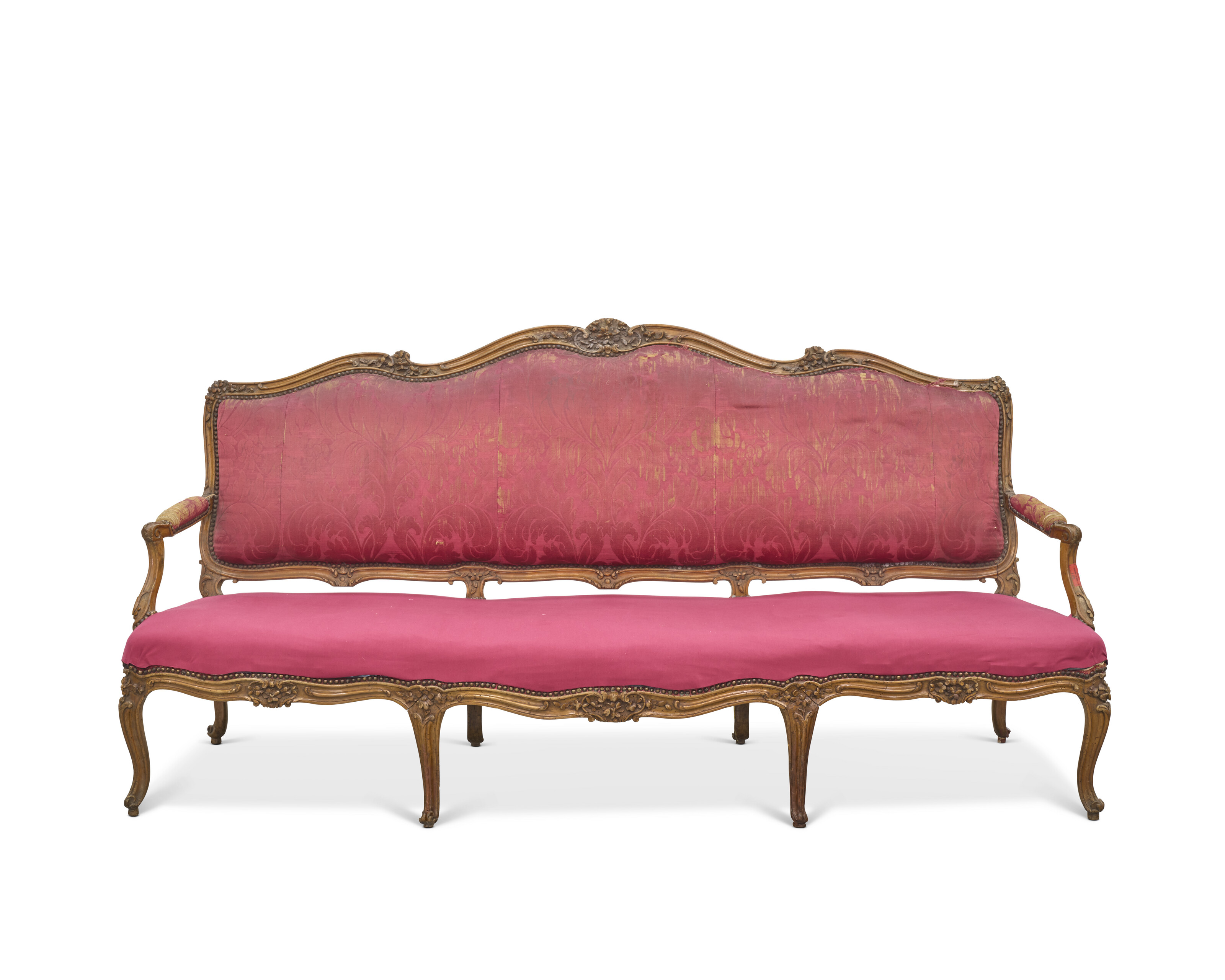 MOBILIER DE SALON COMPRENANT UN CANAPÉ ET QUATRE FAUTEUILS À LA REINE D'ÉPOQUE LOUIS XV image 2