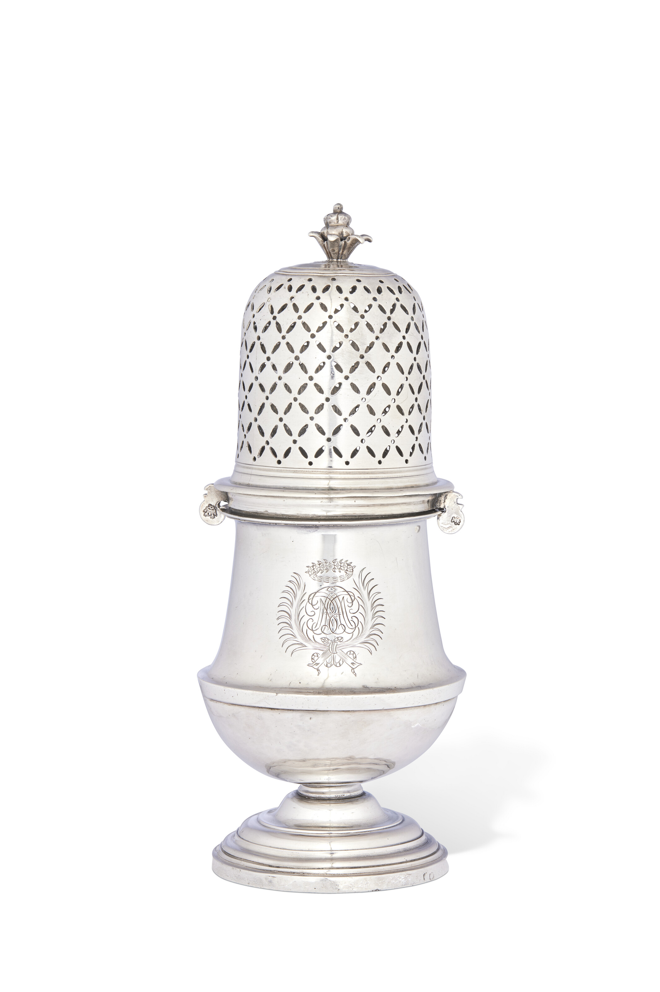 SAUPOUDROIR À SUCRE EN ARGENT D'ÉPOQUE LOUIS XIV