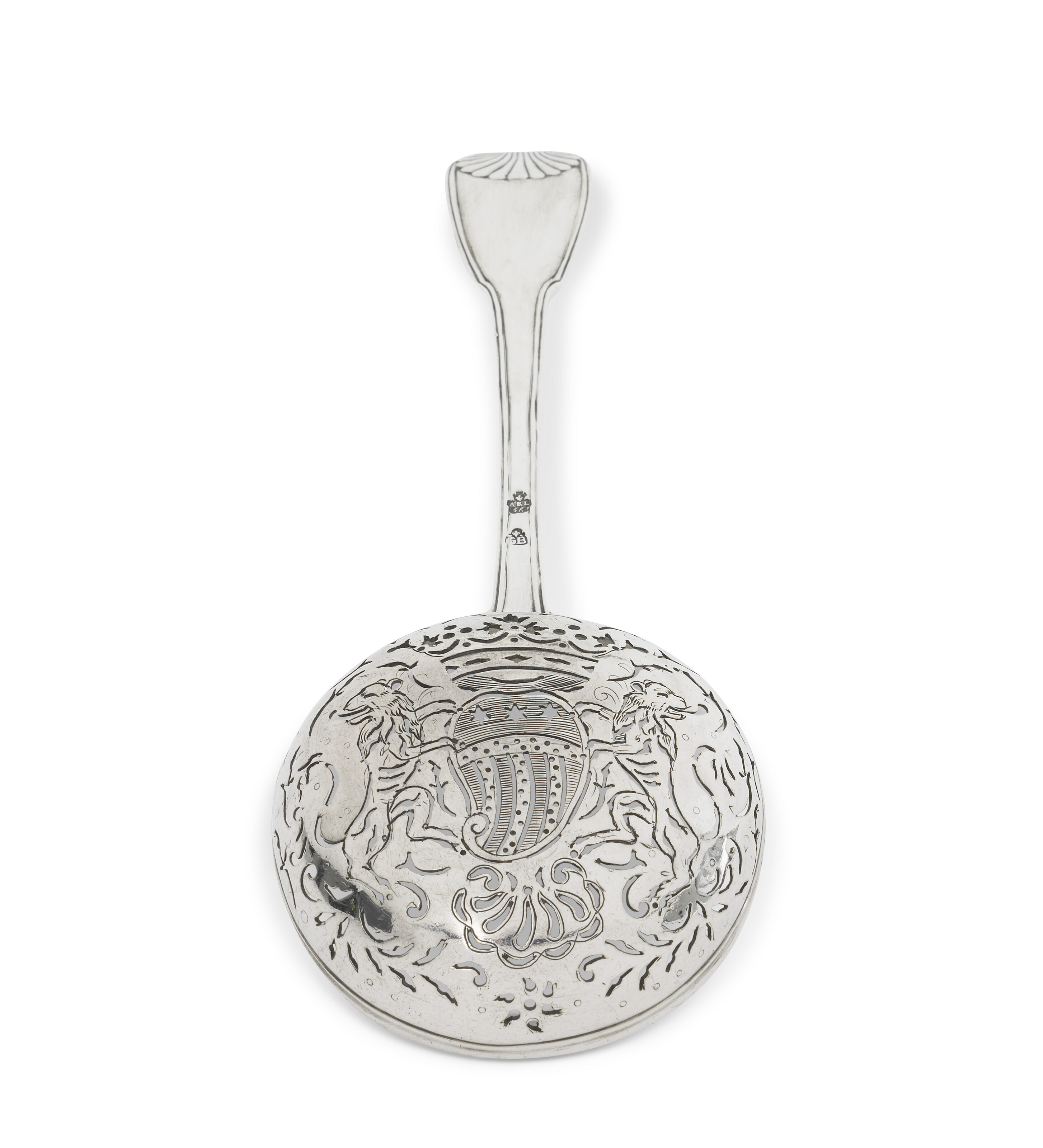 CUILLÈRE À SUCRE EN ARGENT D'ÉPOQUE LOUIS XV