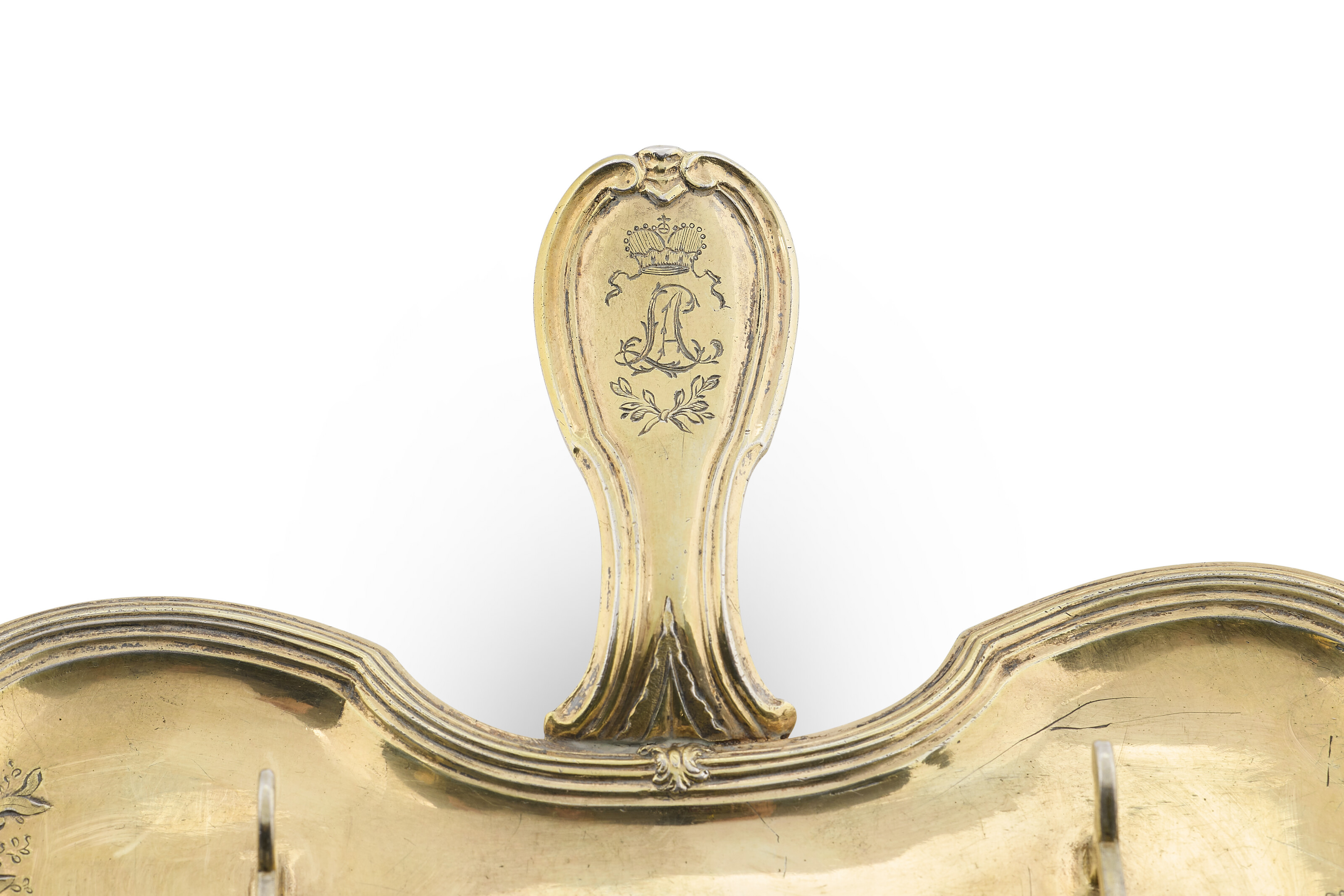 PAIRE DE MOUCHETTES ET SON PLATEAU EN VERMEIL D'ÉPOQUE LOUIS XVI image 2