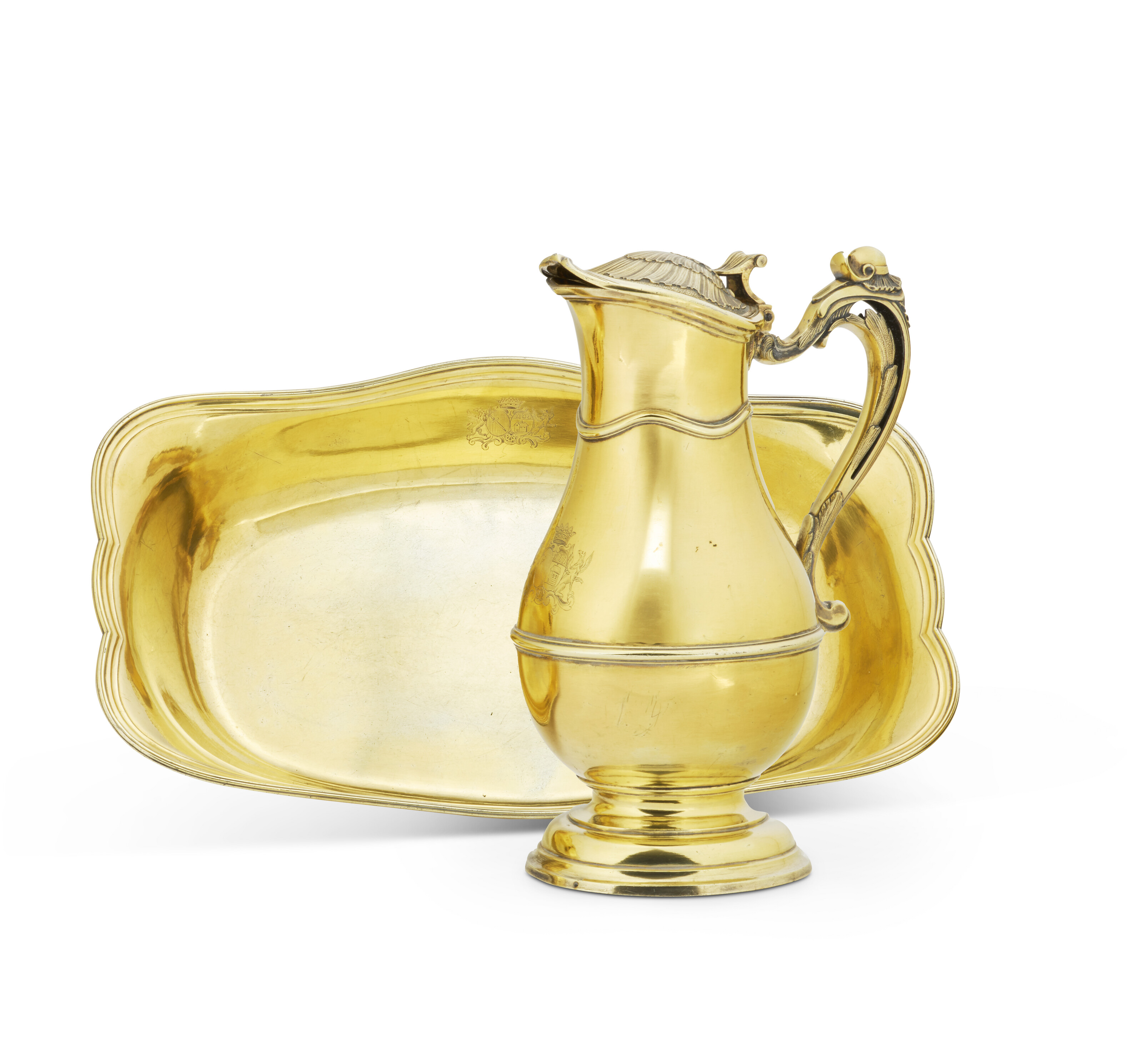 AIGUIÈRE ET SON BASSIN EN VERMEIL D’ÉPOQUE LOUIS XV