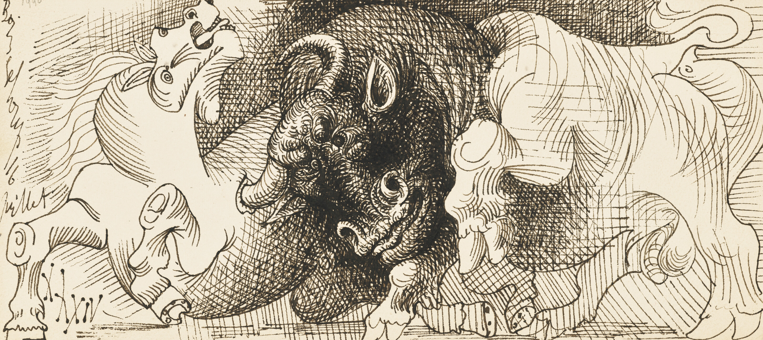 Pablo Picasso, Cheval et taureau, 1934, offered in Spellbound: The Hegewisch Collection Part II on 7 March 2026 at Christie's in London