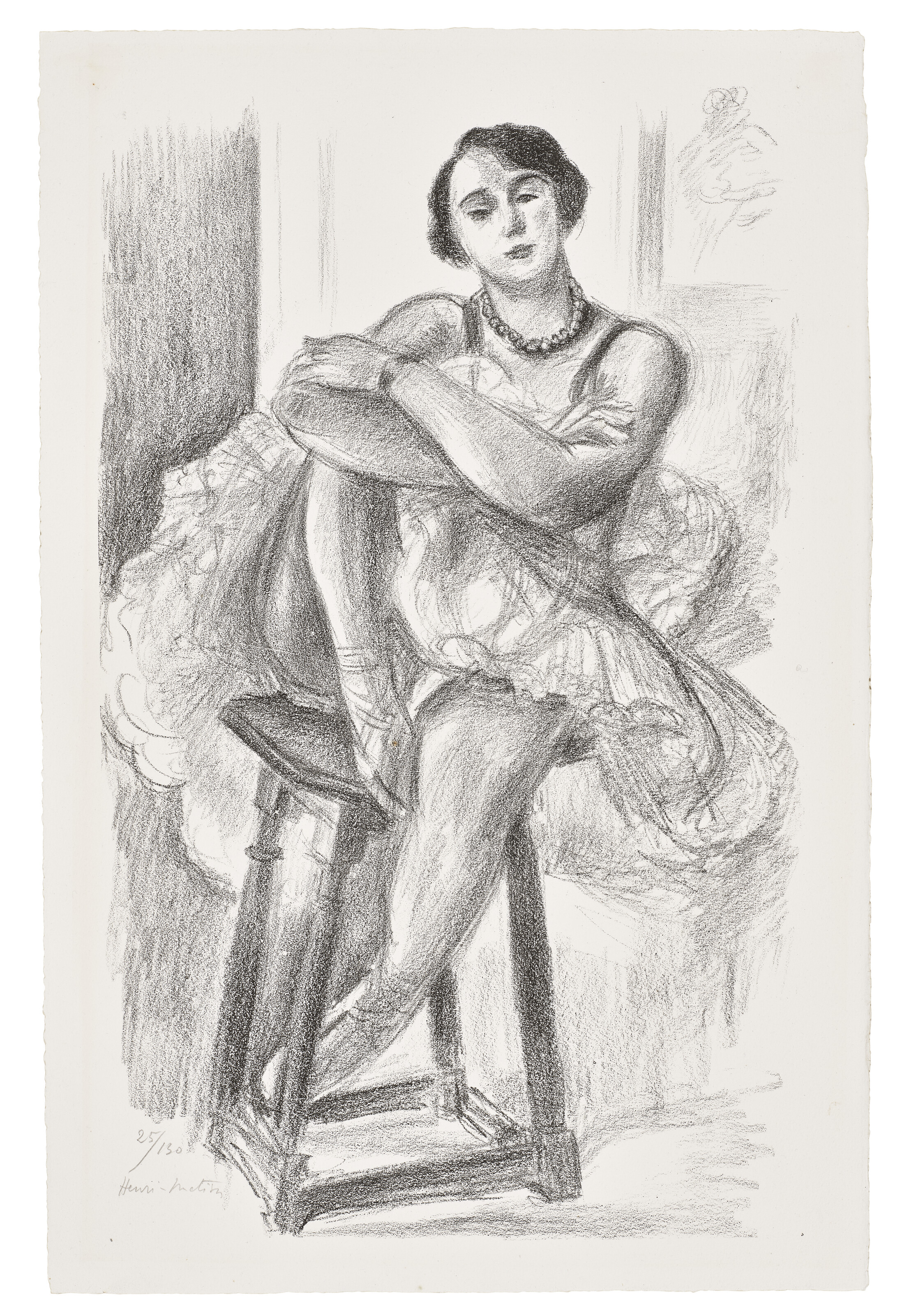 Catalog image of Danseuse au tabouret, from: Dix Danseuses