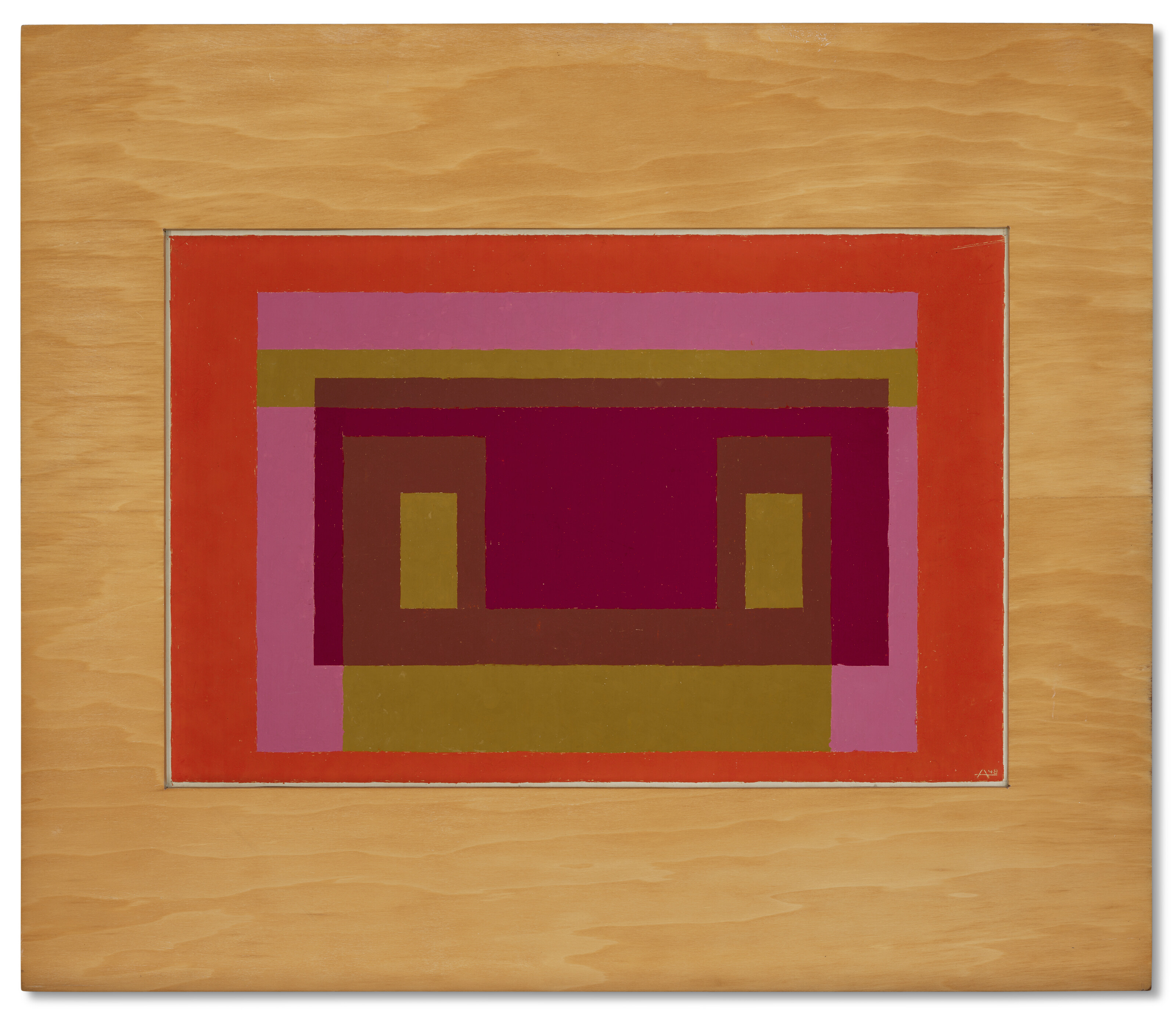 JOSEF ALBERS — Rose and Pink around Ochre and Reds