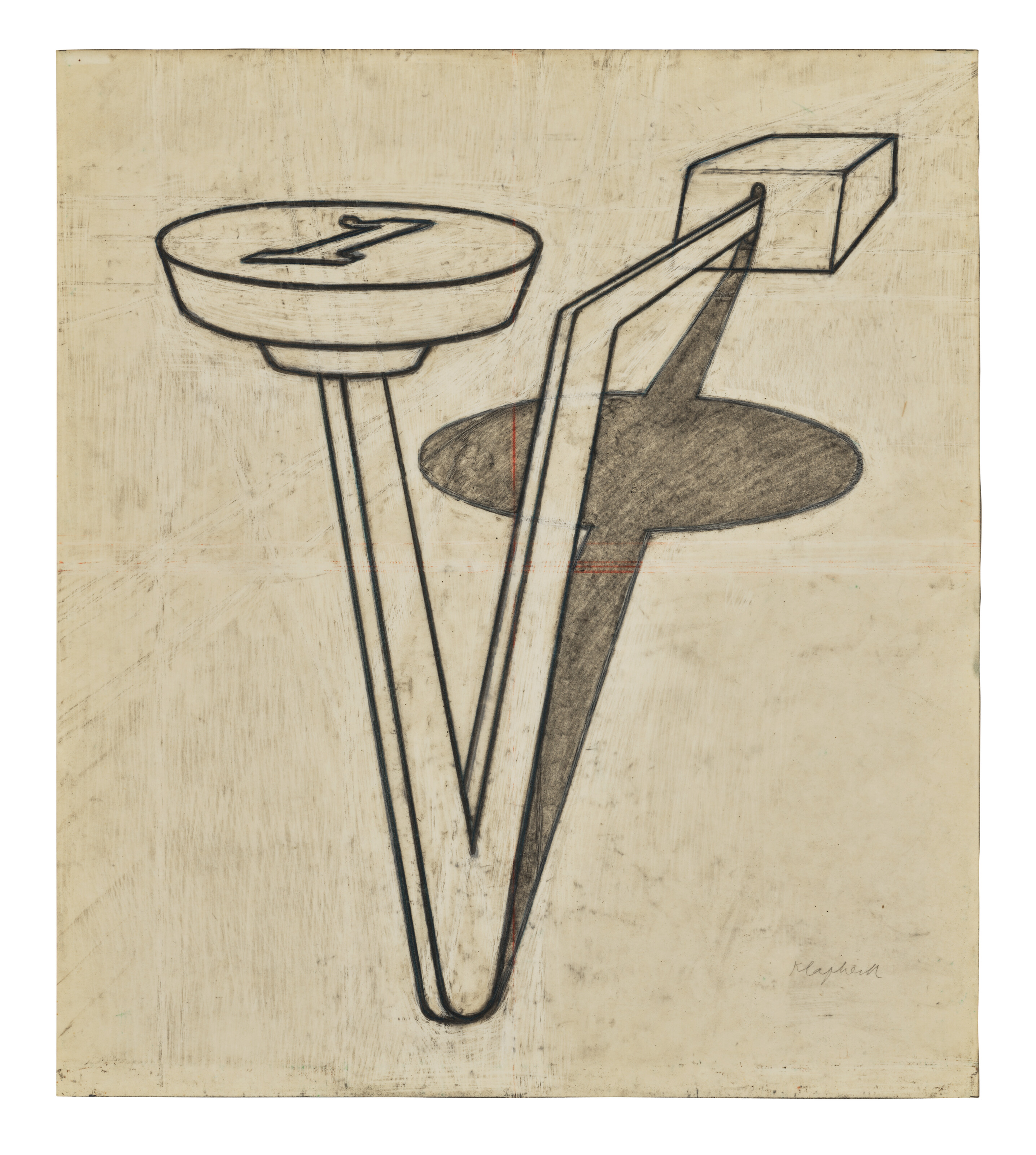 KONRAD KLAPHECK — Vorzeichnung zu 'Das Angebot' (Study for 'The Offer')
