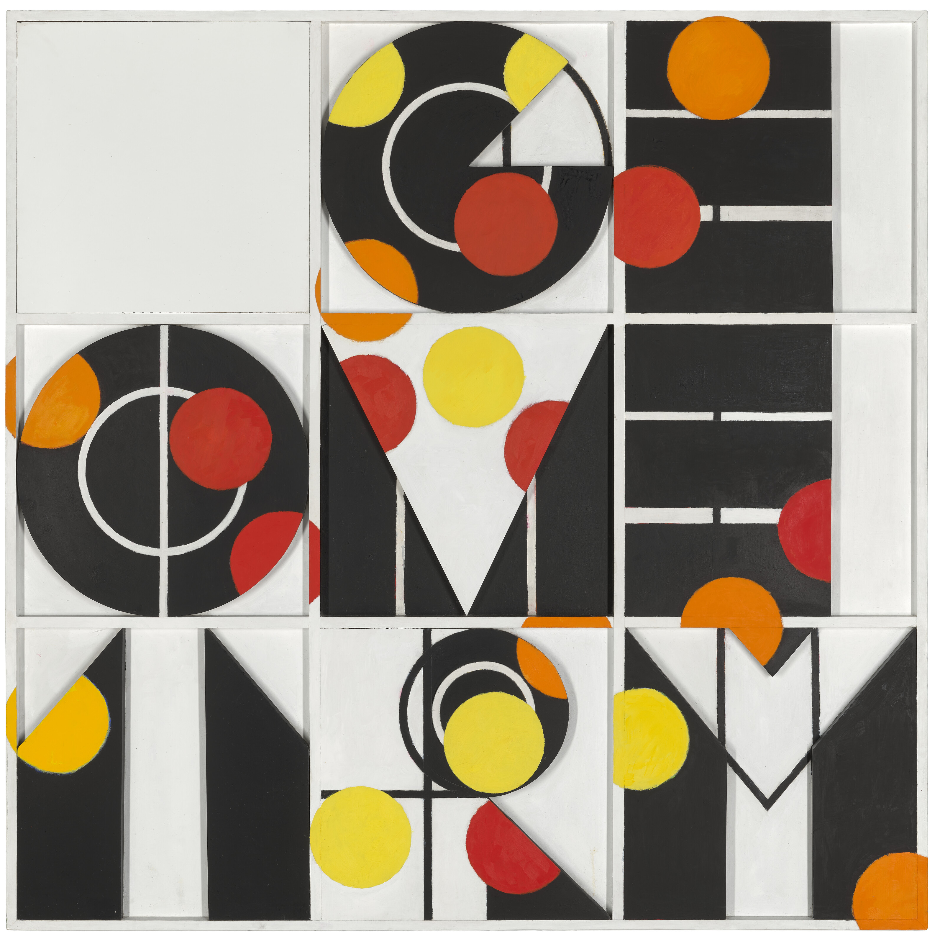 Joe Tilson, Geometry? 3, 1964, offered in the Modern British and Irish Art Day Sale on 19 March 2026 at Christie's in London