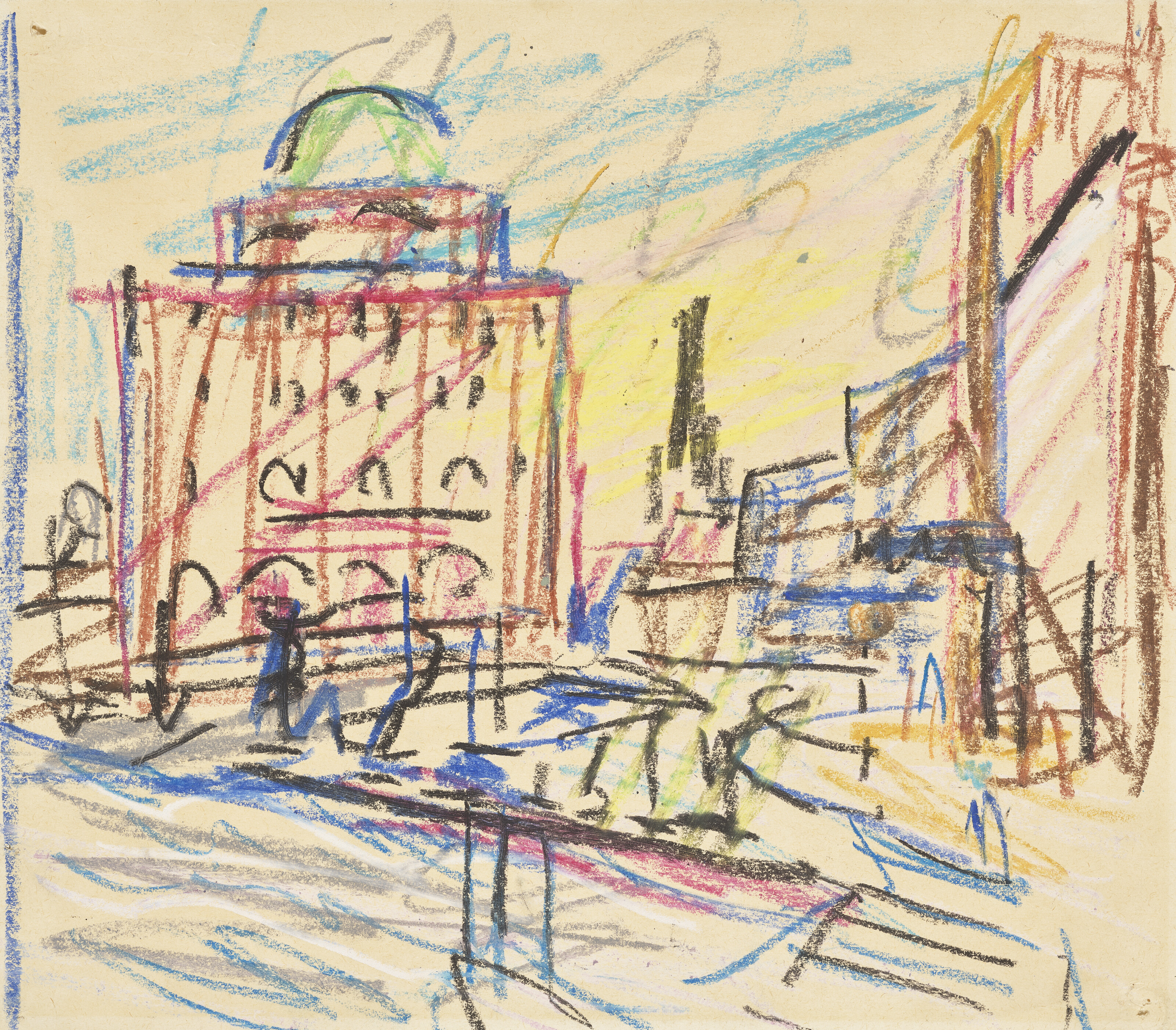 Frank Auerbach, Sketch for Camden Theatre, circa 1973, offered in the Modern British and Irish Art Day Sale on 19 March 2026 at Christie's in London