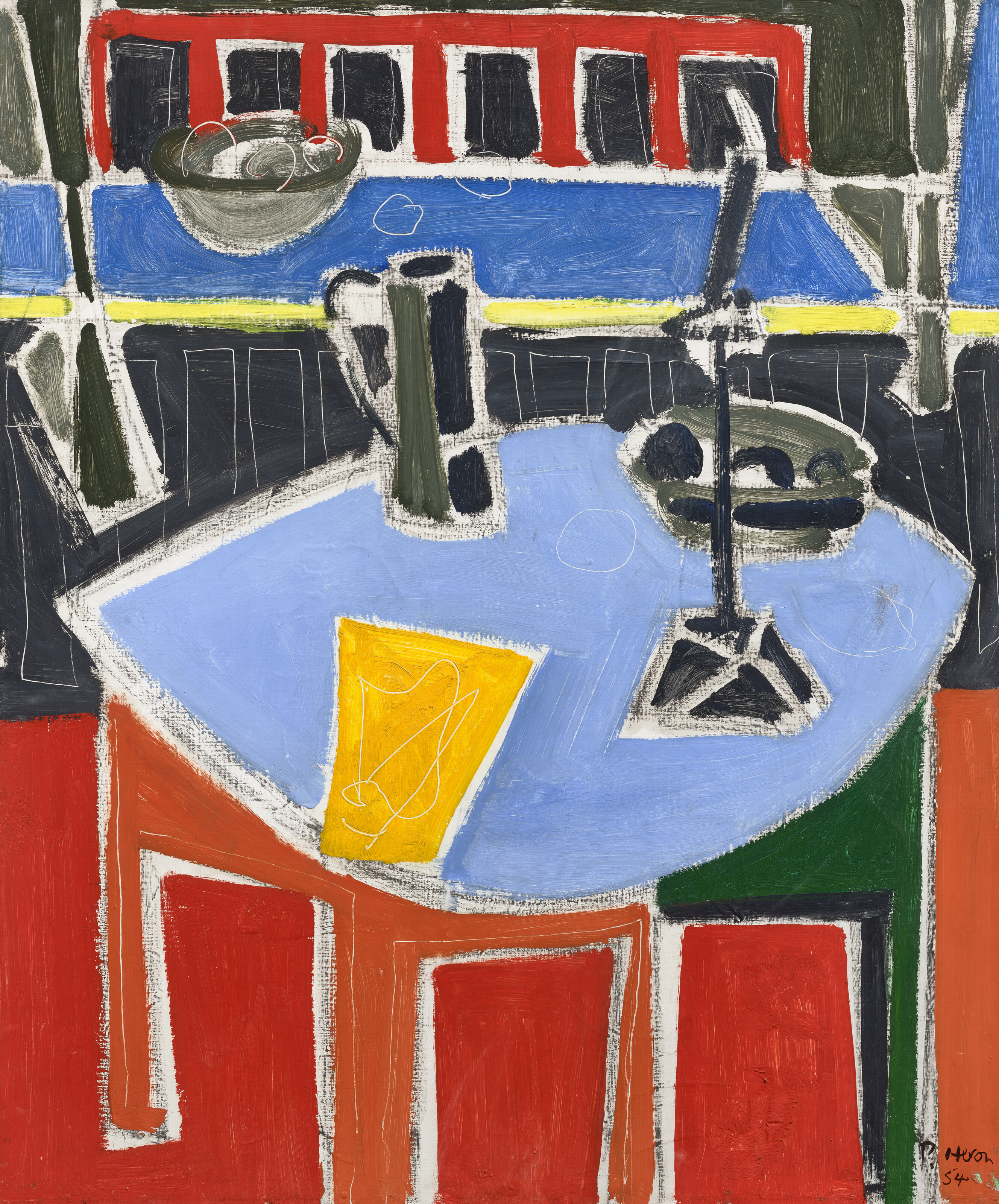 Patrick Heron, Blue Table and Red Carpet, 1954, offered in the Modern British and Irish Art Day Sale on 19 March 2026 at Christie's in London