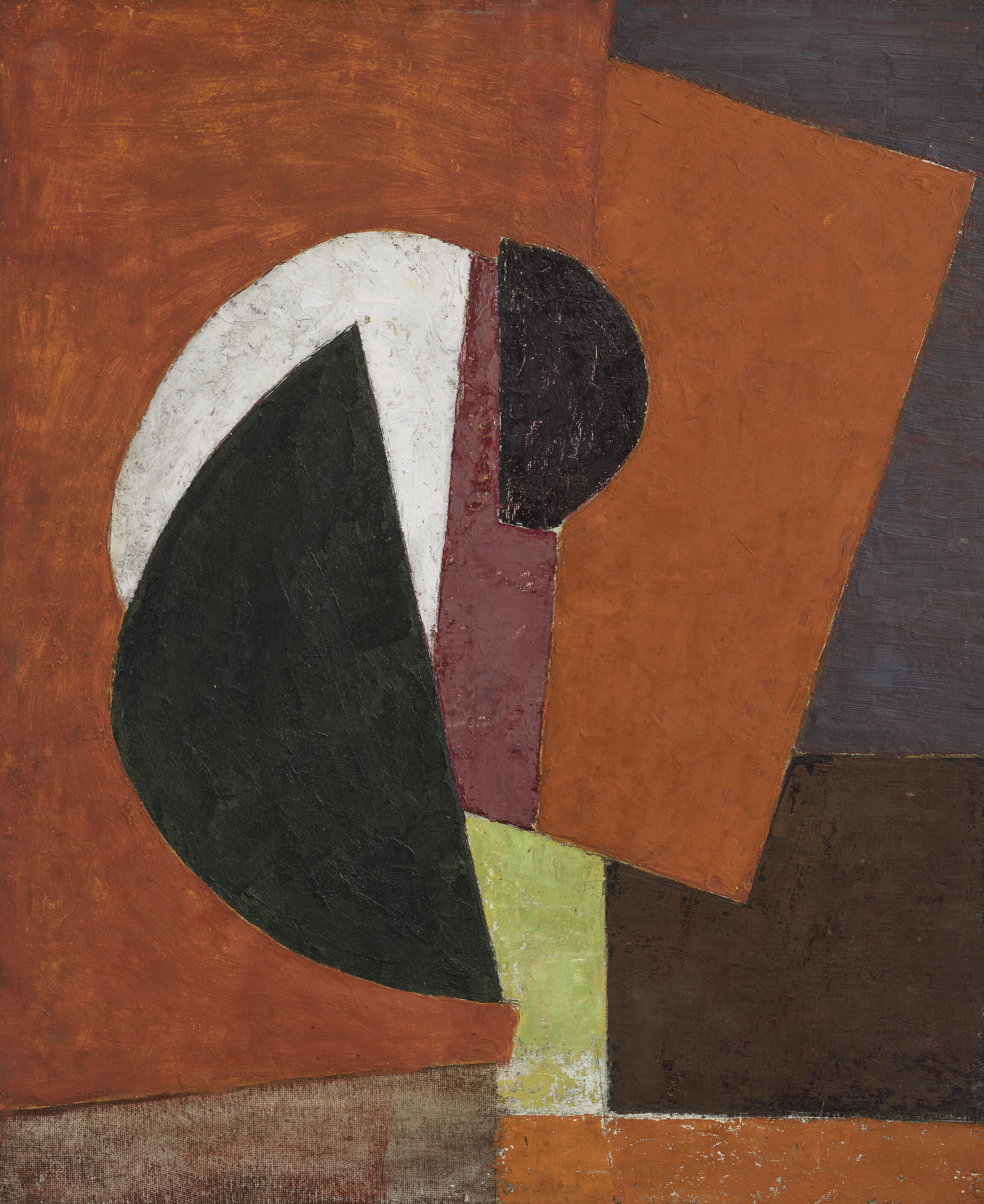 Adrian Heath, Composition - Orange, Black and Green, circa 1951, offered in the Modern British and Irish Art Day Sale on 19 March 2026 at Christie's in London