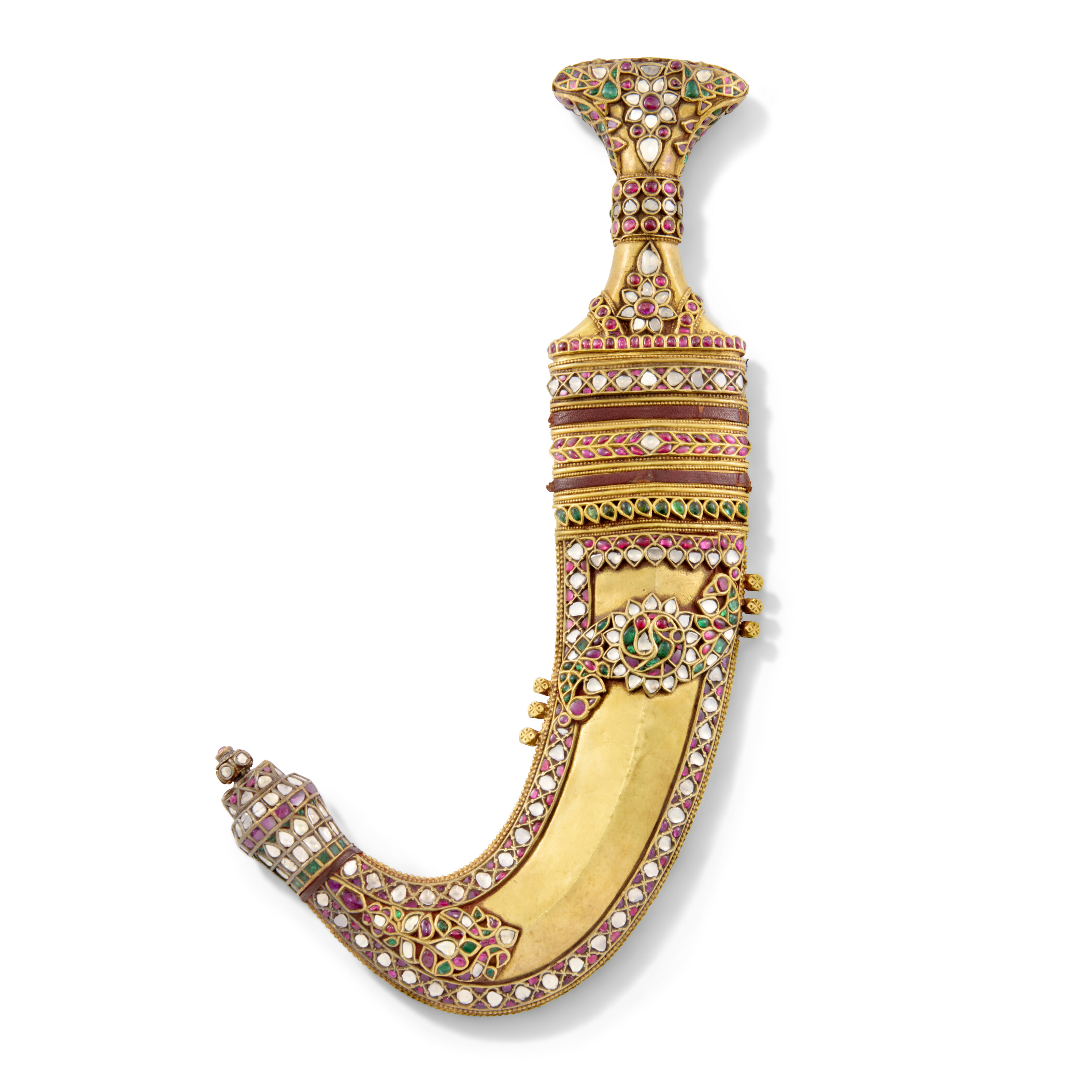 A gem-set gold-mounted dagger (jambiyya) and scabbard, Hyderabad or Kutch, India, third quarter 19th century, offered in Art of the Islamic and Indian Worlds including Rugs and Carpets on 30 April 2026 at Christie's in London