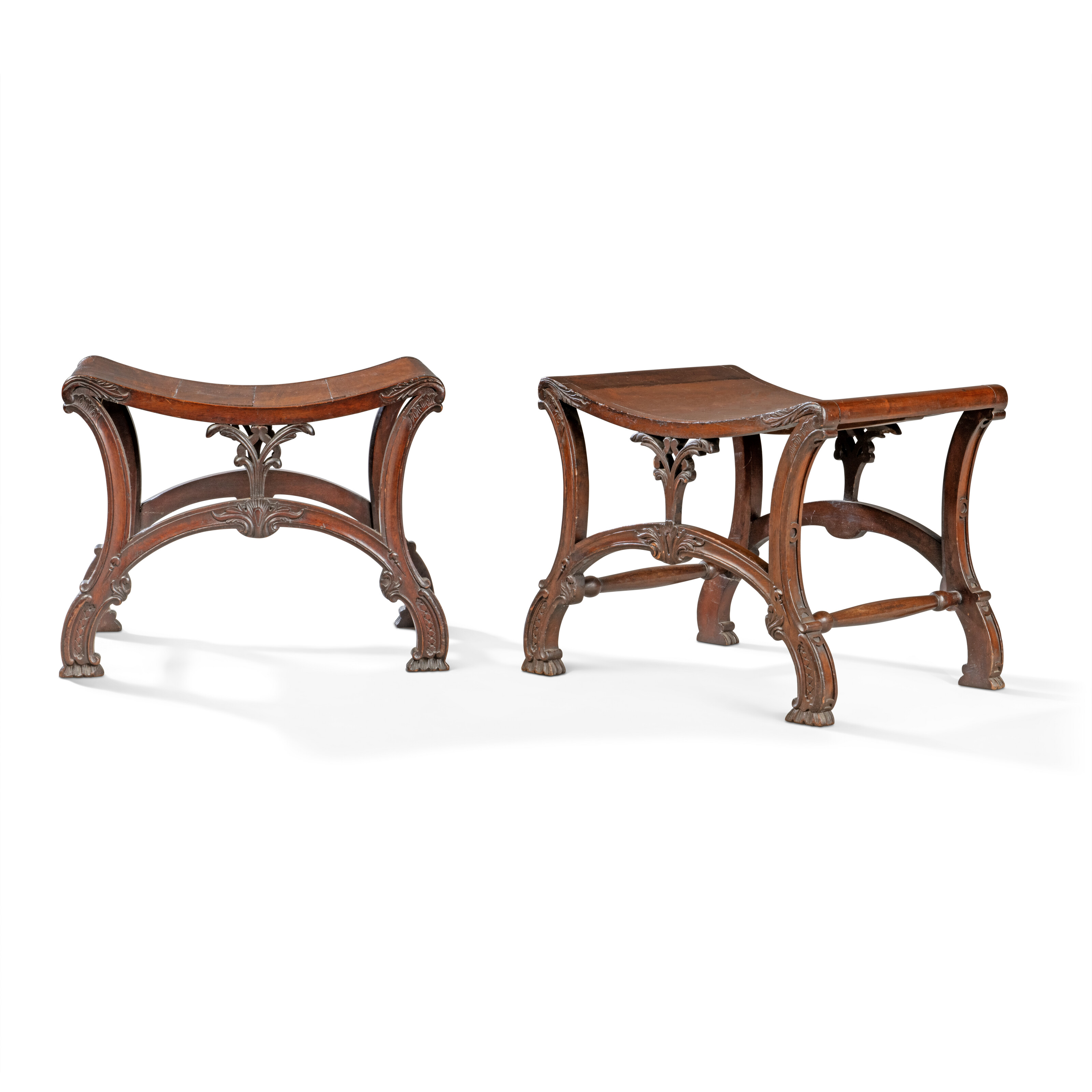 A PAIR OF ENGLISH MAHOGANY LIBRARY STOOLS, 19TH CENTURY | Christie’s