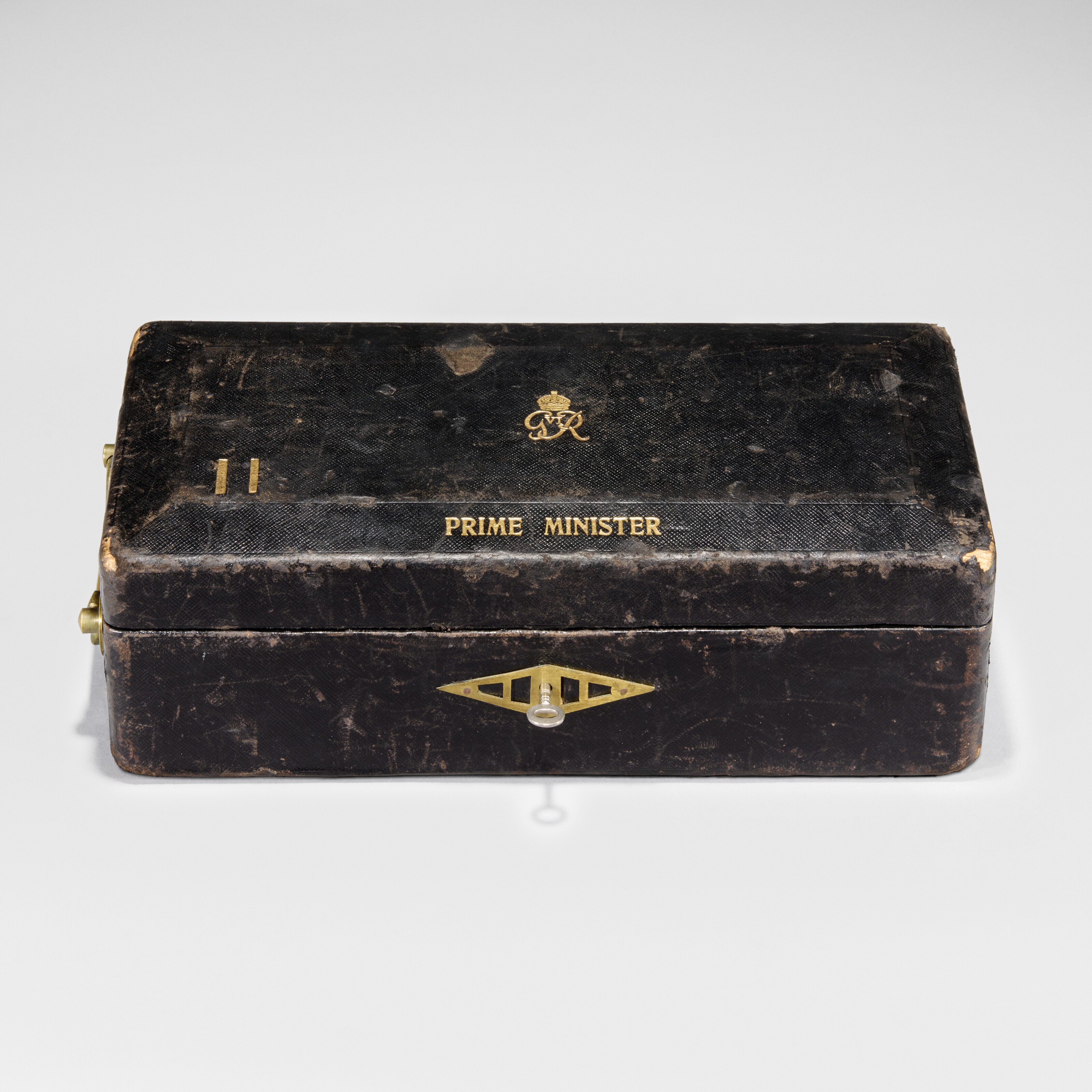A George VI gilt embossed black leather prime ministerial despatch box, circa 1940, offered in The Exceptional Sale: Masterworks Across Cultures on 30 June 2026 at Christie's in London