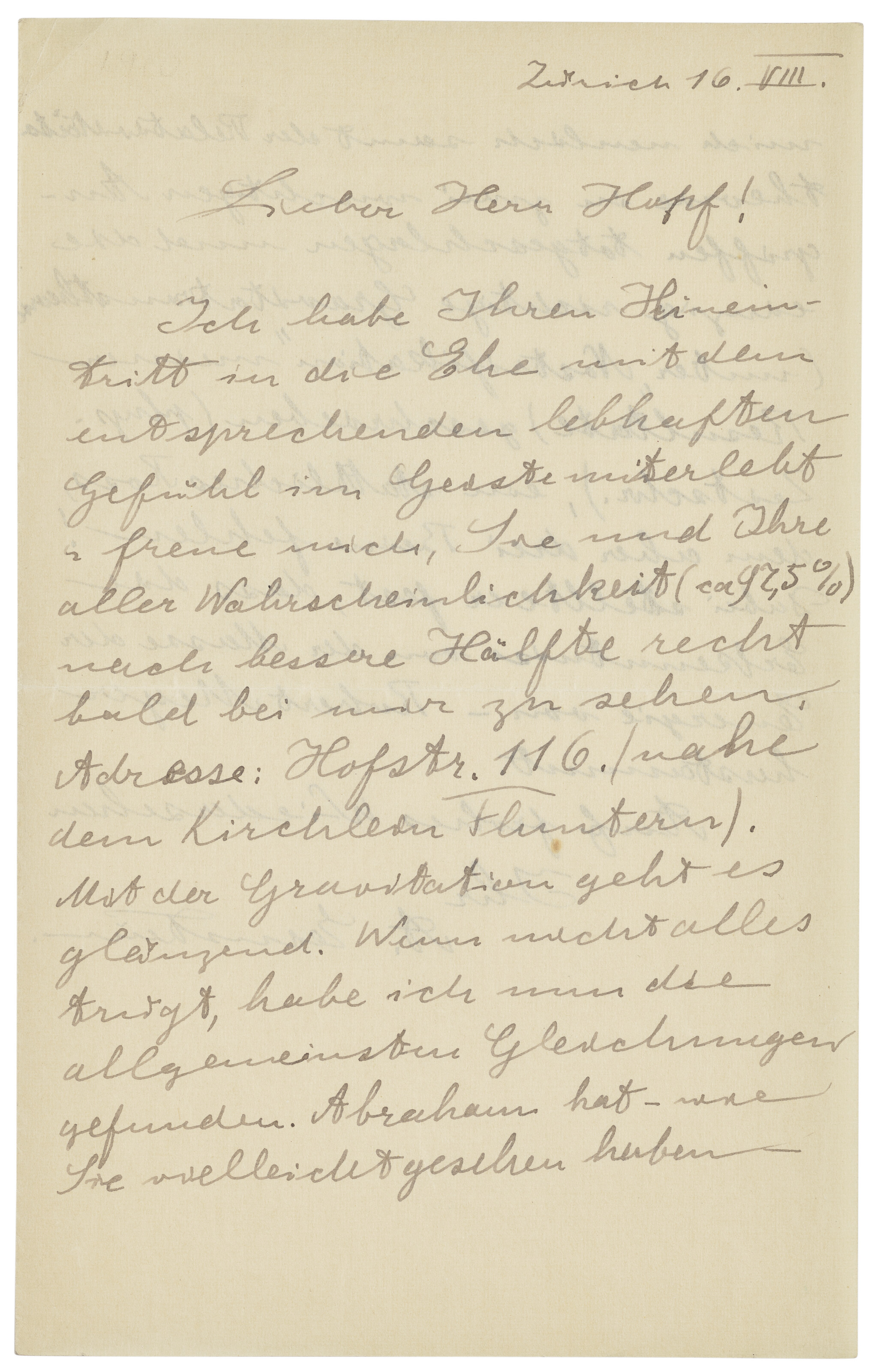 Albert Einstein, two autograph letters to Ludwig Hopf, one written in Prague after 20 February 1912, the other in Zurich, 16 August 1912. One of the letters includes the earliest known account of the 'stunningly beautiful and amazingly simple' discovery that led Einstein to formulate his theory of general relativity, offered in Valuable Books and Manuscripts including Cartography on 8 July 2026 at Christie's in London