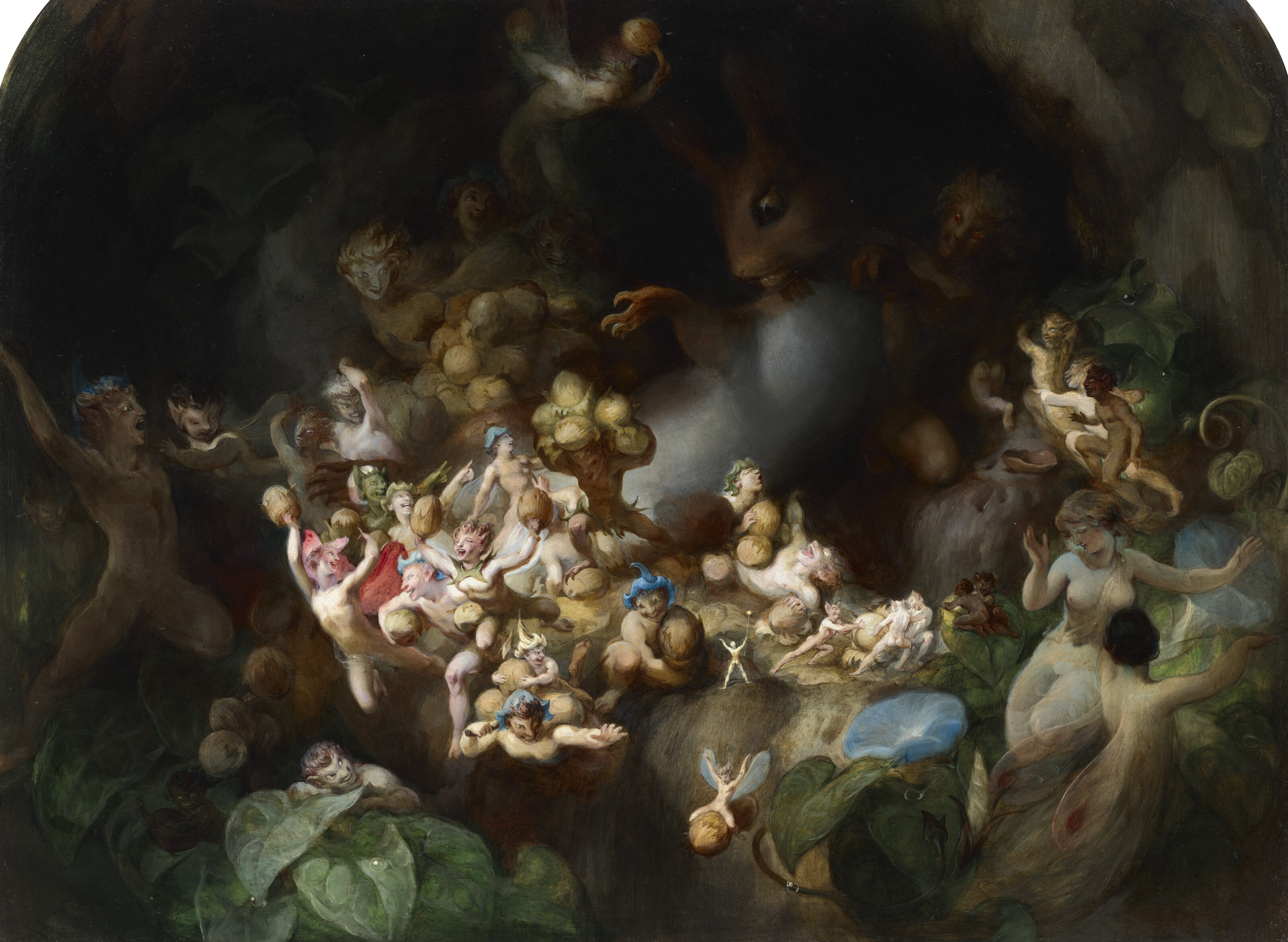 Robert Huskisson, Titania's Elves Robbing the Squirrel's Nest - Midsummer Night's Dream, offered in the Old Masters to Modern Day Sale: Paintings, Drawings, Sculpture on 1 July 2026 at Christie's in London