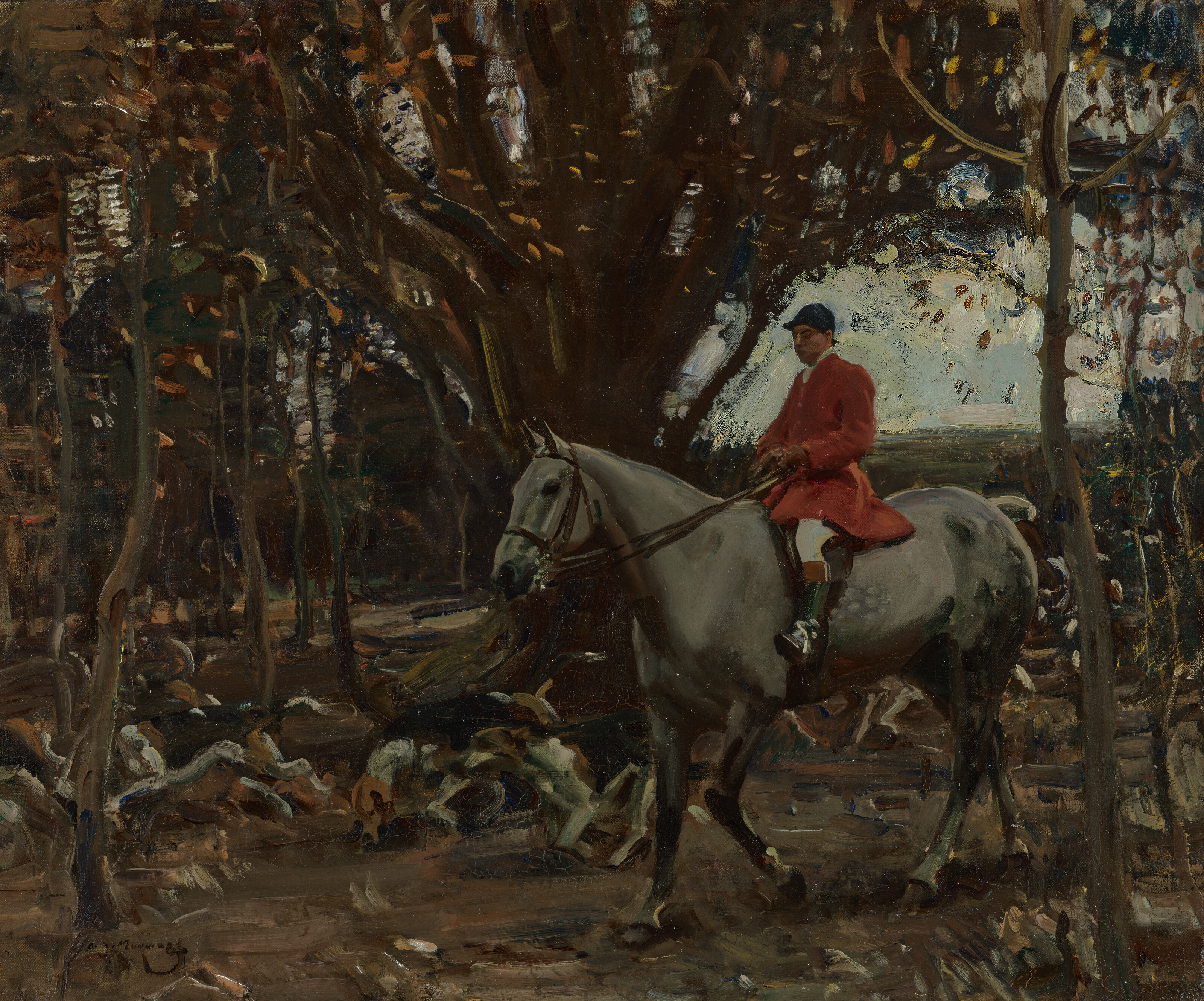 Sir Alfred James Munnings, In Trevelloe Wood, offered in Old Masters to Modern Day Sale: Paintings, Drawings, Sculpture on 1 July 2026 at Christie's in London