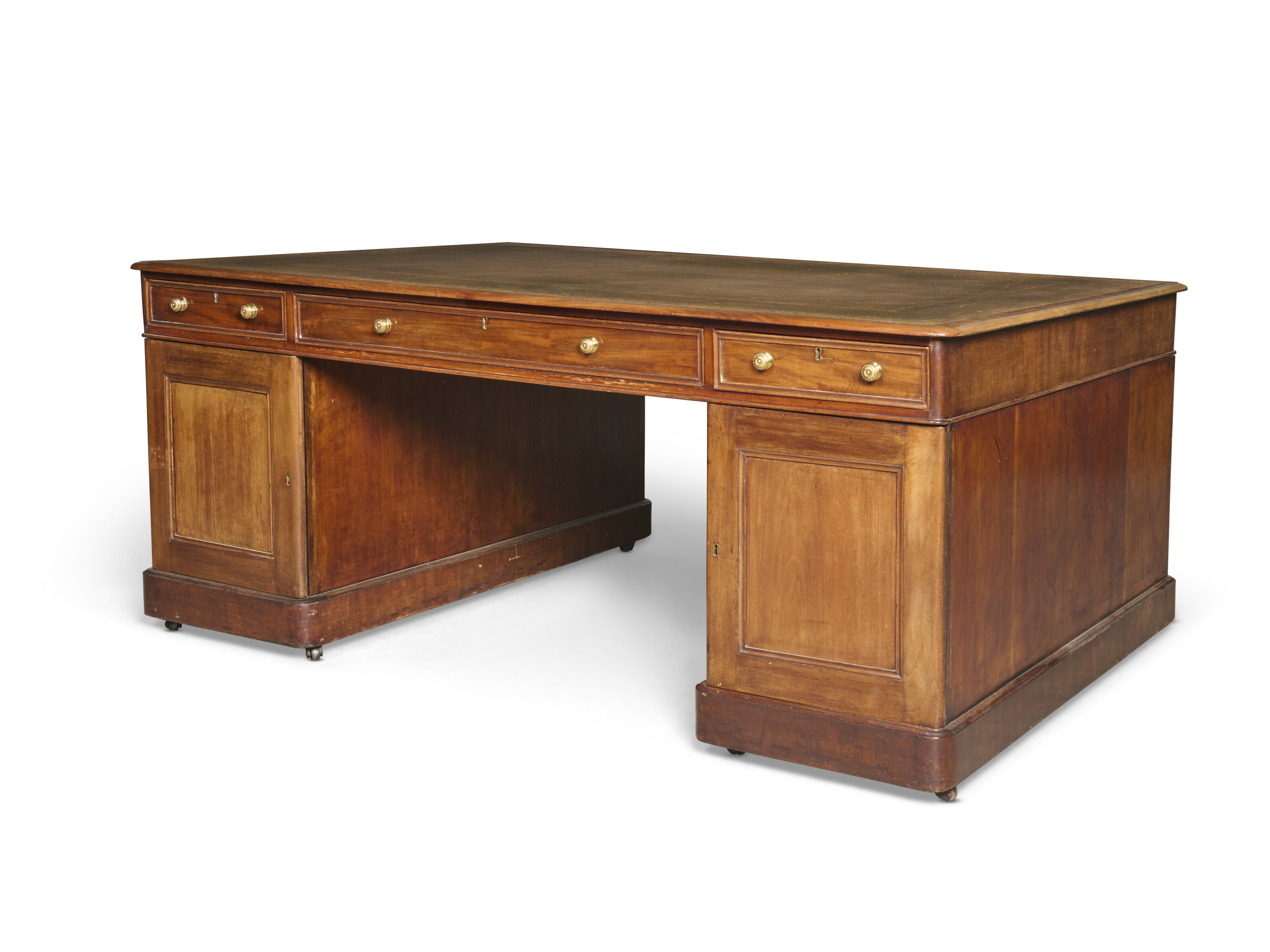 AN EARLY VICTORIAN MAHOGANY PARTNERS DESK