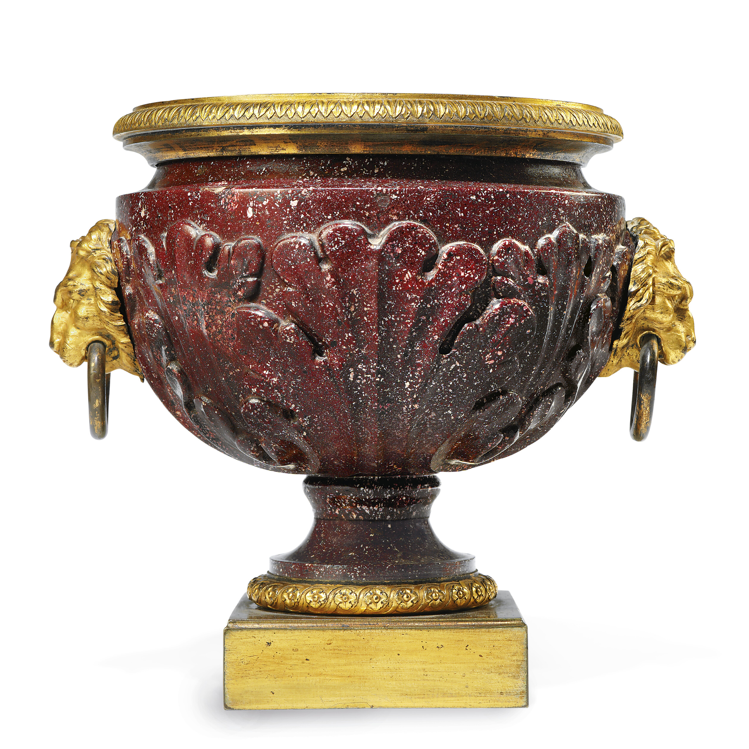 A LATE LOUIS XV ORMOLU-MOUNTED PORPHYRY VASE