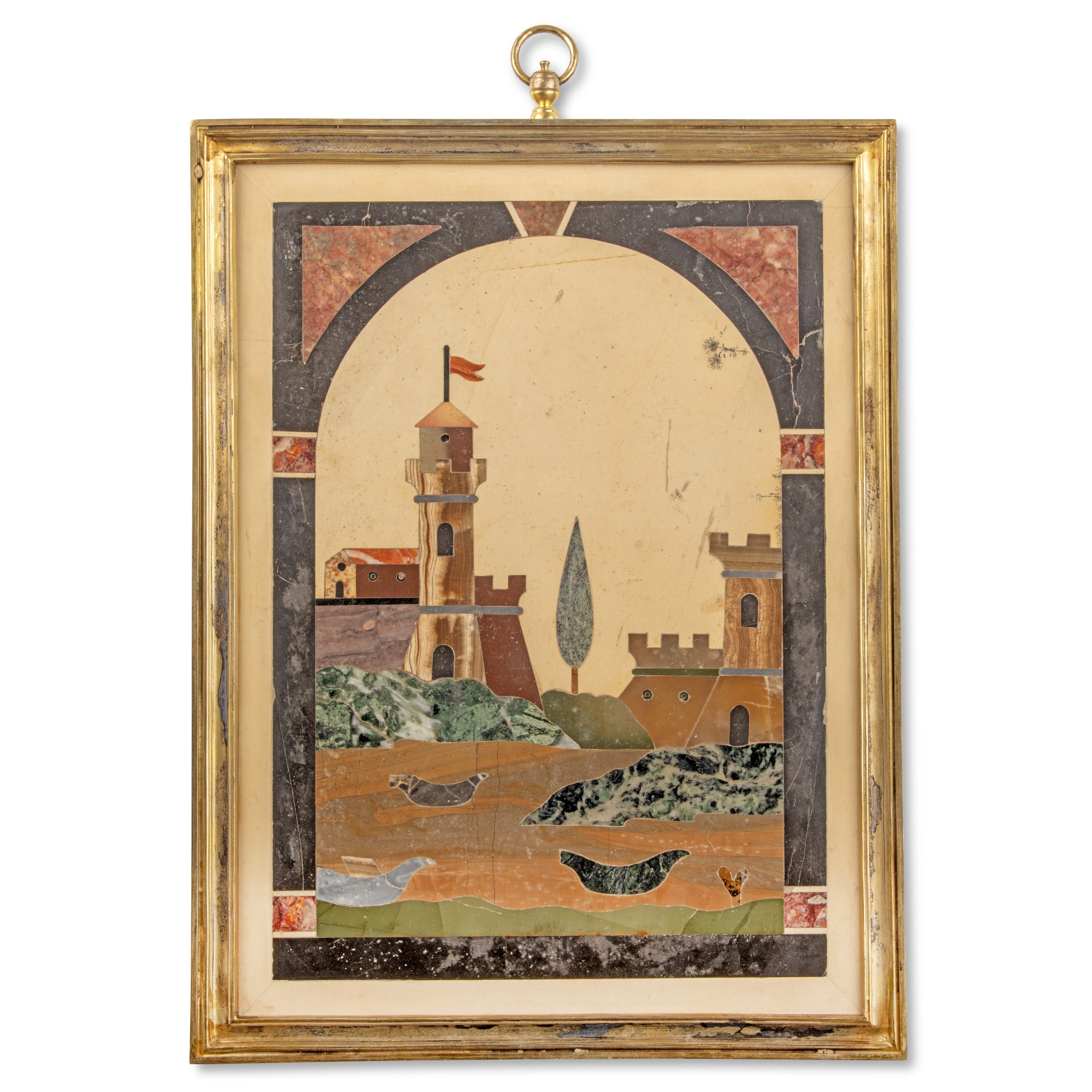 AN ITALIAN PIETRA DURA PLAQUE