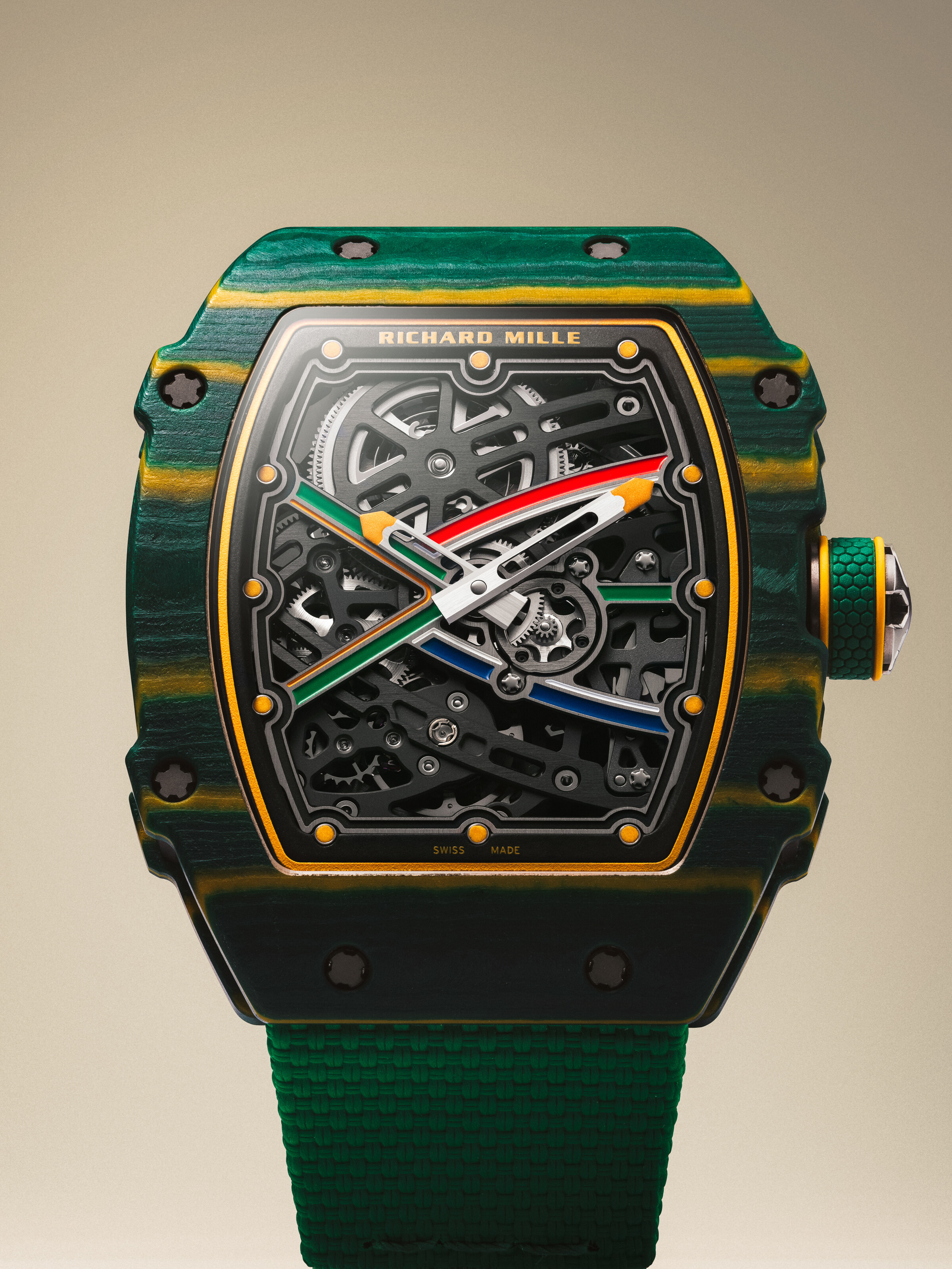 RICHARD MILLE. AN EXTREMELY RARE AND HIGHLY ATTRACTIVE YELLOW AND