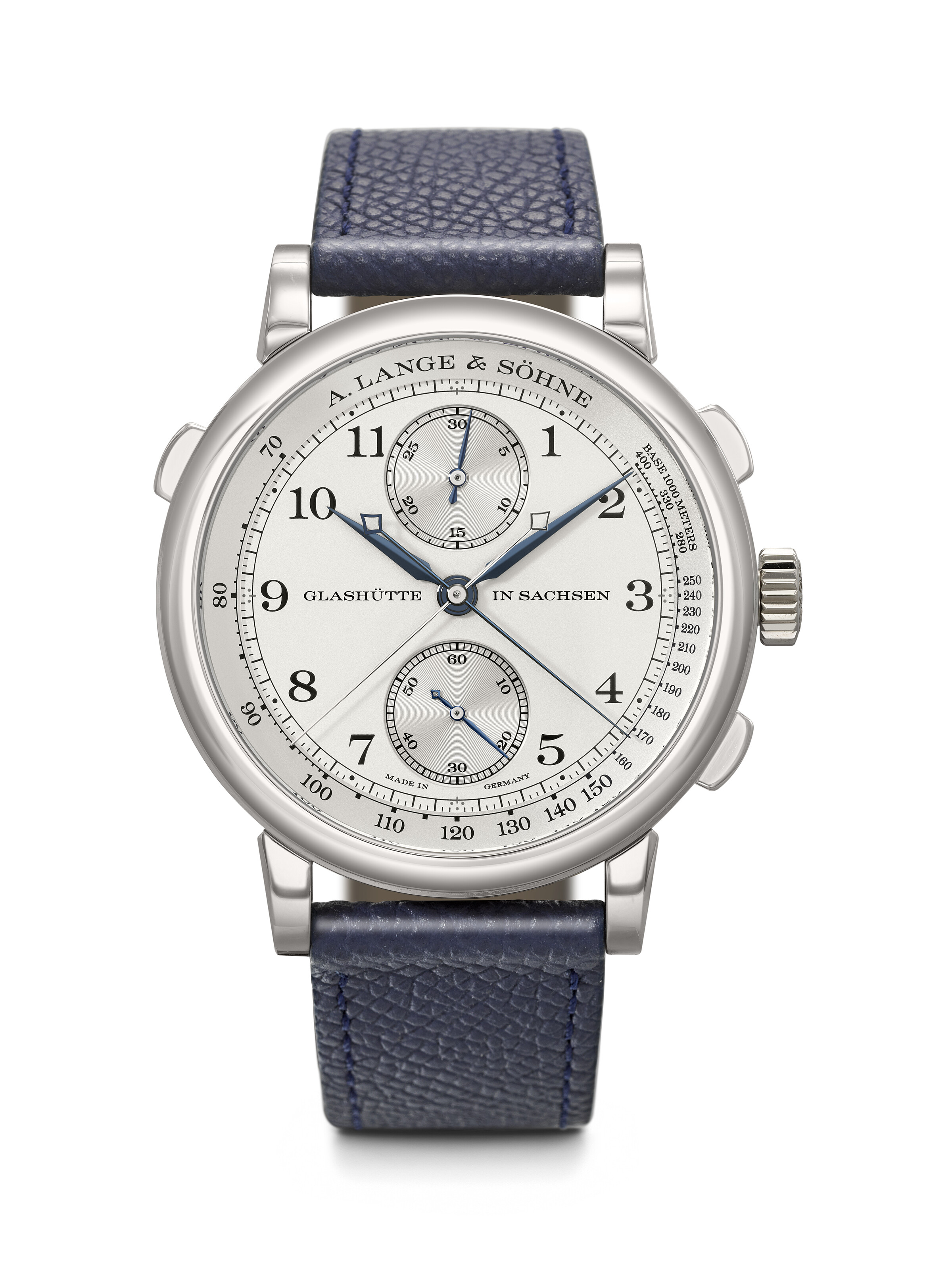 A. Lange and Sohne. A platinum limited-edition split-seconds chronograph wristwatch, 1815 Rattrapante model, circa 2023, offered in Rare Watches on 11 and 12 May 2026 at Christie's in Geneva