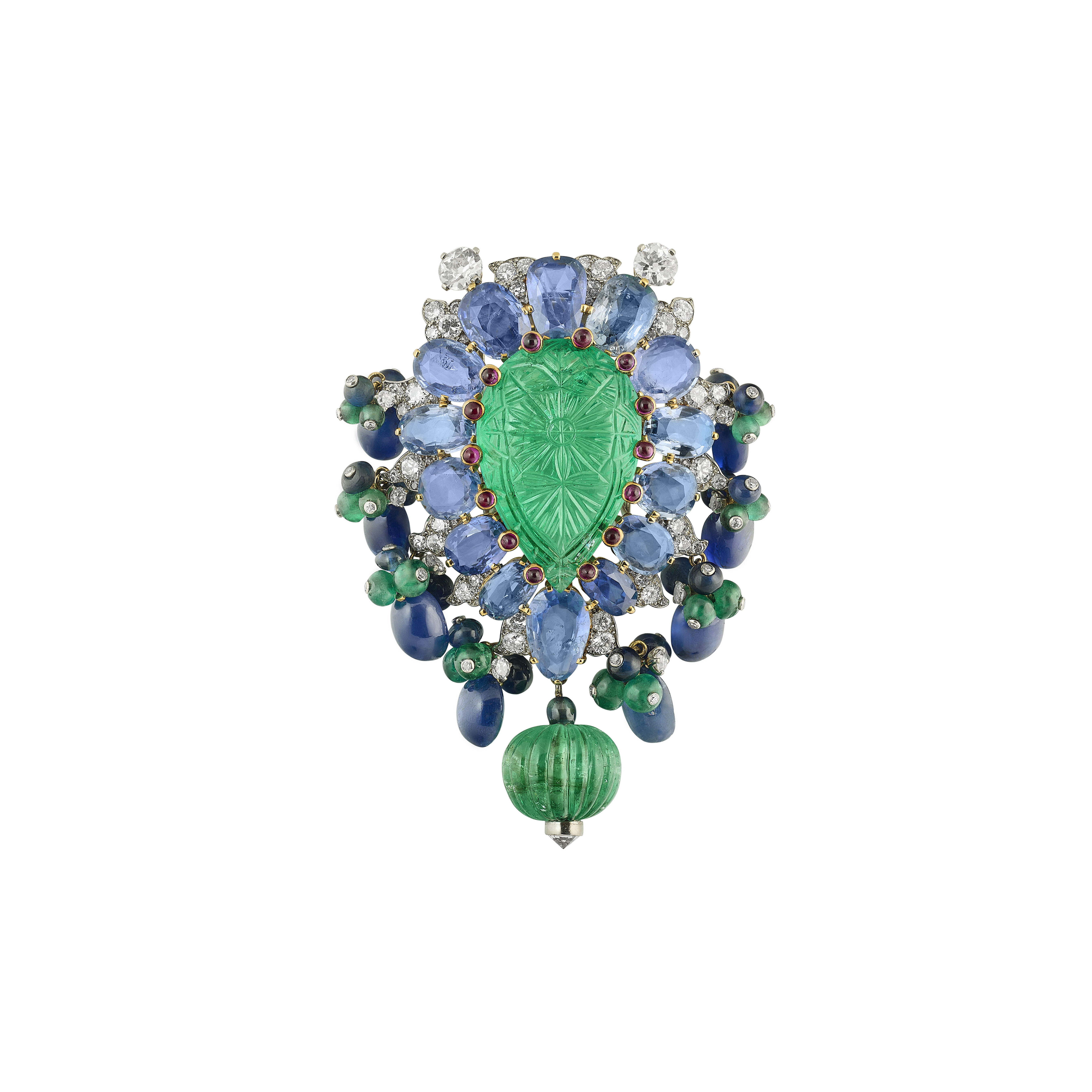 Cartier. An Art Deco multi-gem Tutti Frutti clip-brooch, 1930s, offered in Magnificent Jewels on 13 May 2026 at Christie's in Geneva