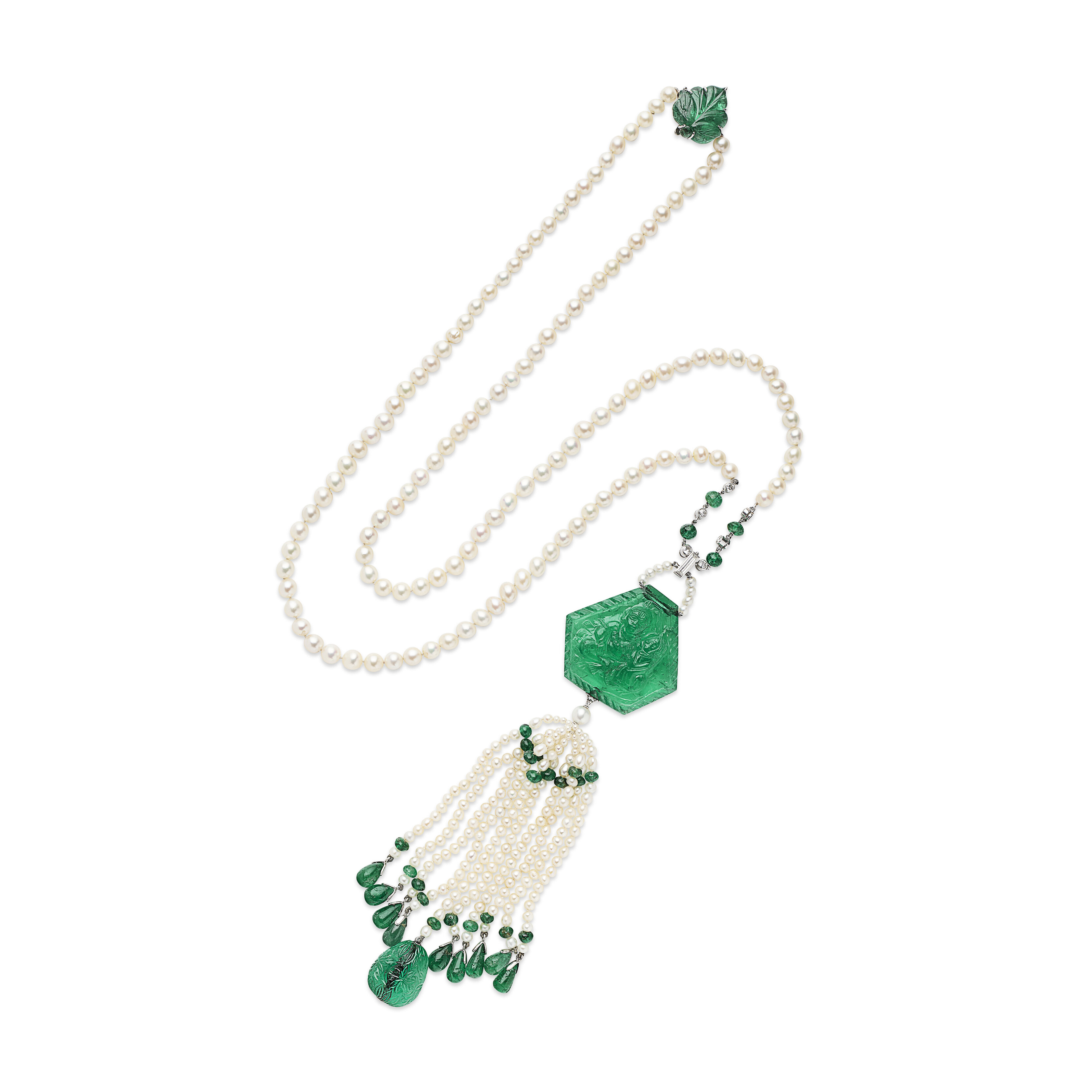 A Cartier Art Deco emerald, pearl and diamond sautoir, 1925, offered in Magnificent Jewels on 13 May 2026 at Christie's in Geneva