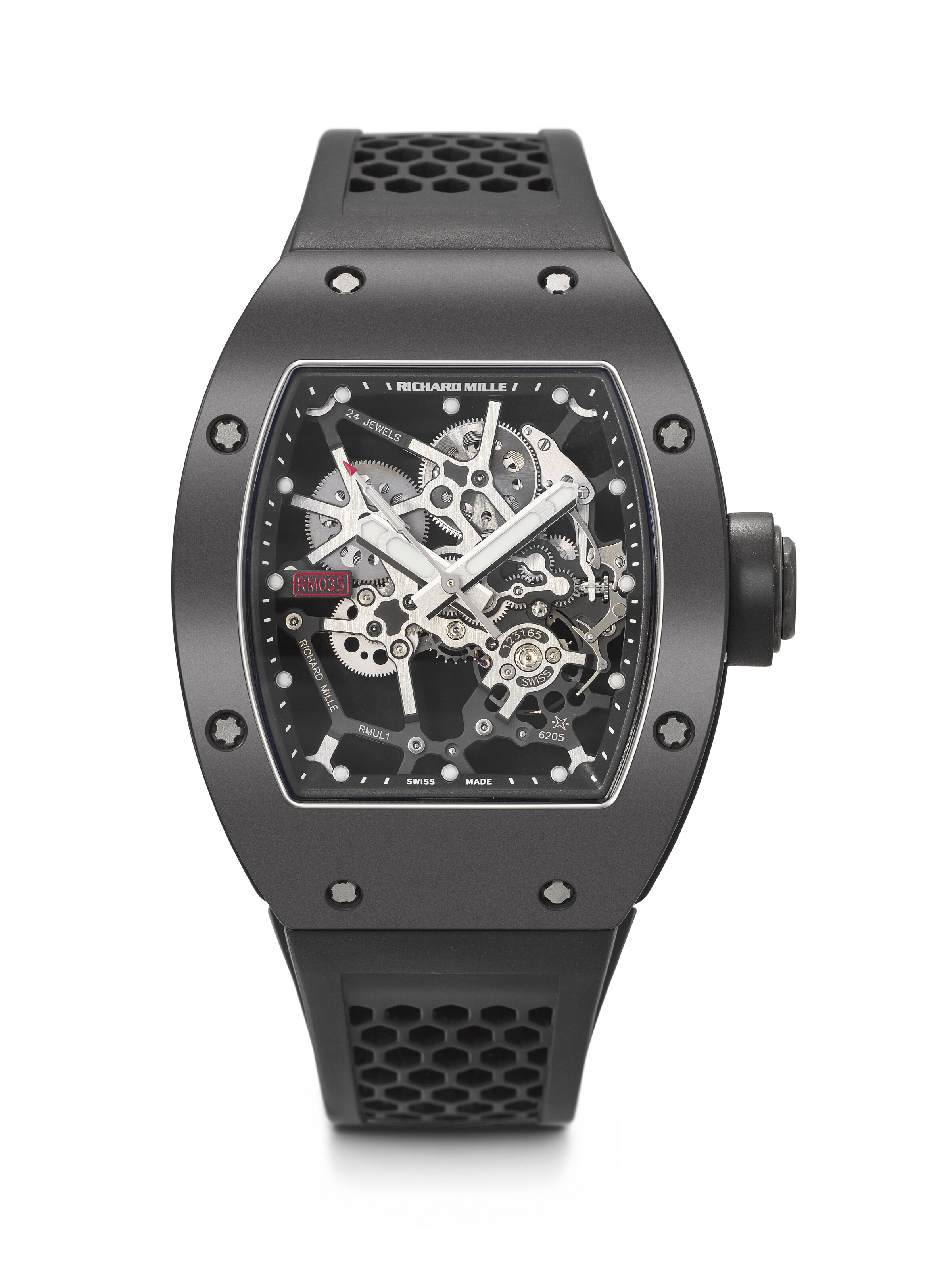 Richard Mille. A sporty Alumagnesium tonneau-shaped skeletonised wristwatch with sweep centre seconds. Rafael Nadal model, offered in Rare Watches Including Watches for ELA on 9 November 2026 at Christie's in Geneva