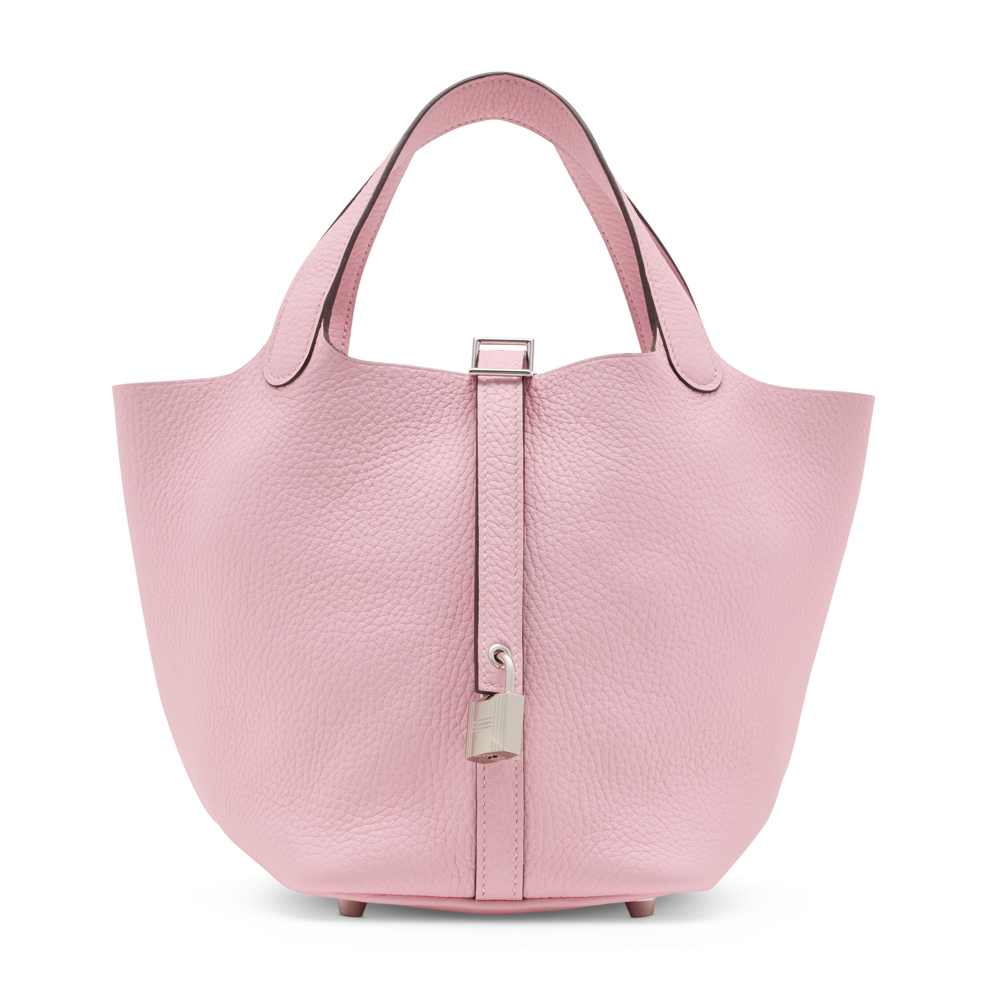 A ROSE SAKURA CLÉMENCE LEATHER PICOTIN LOCK 18 WITH PALLADIUM