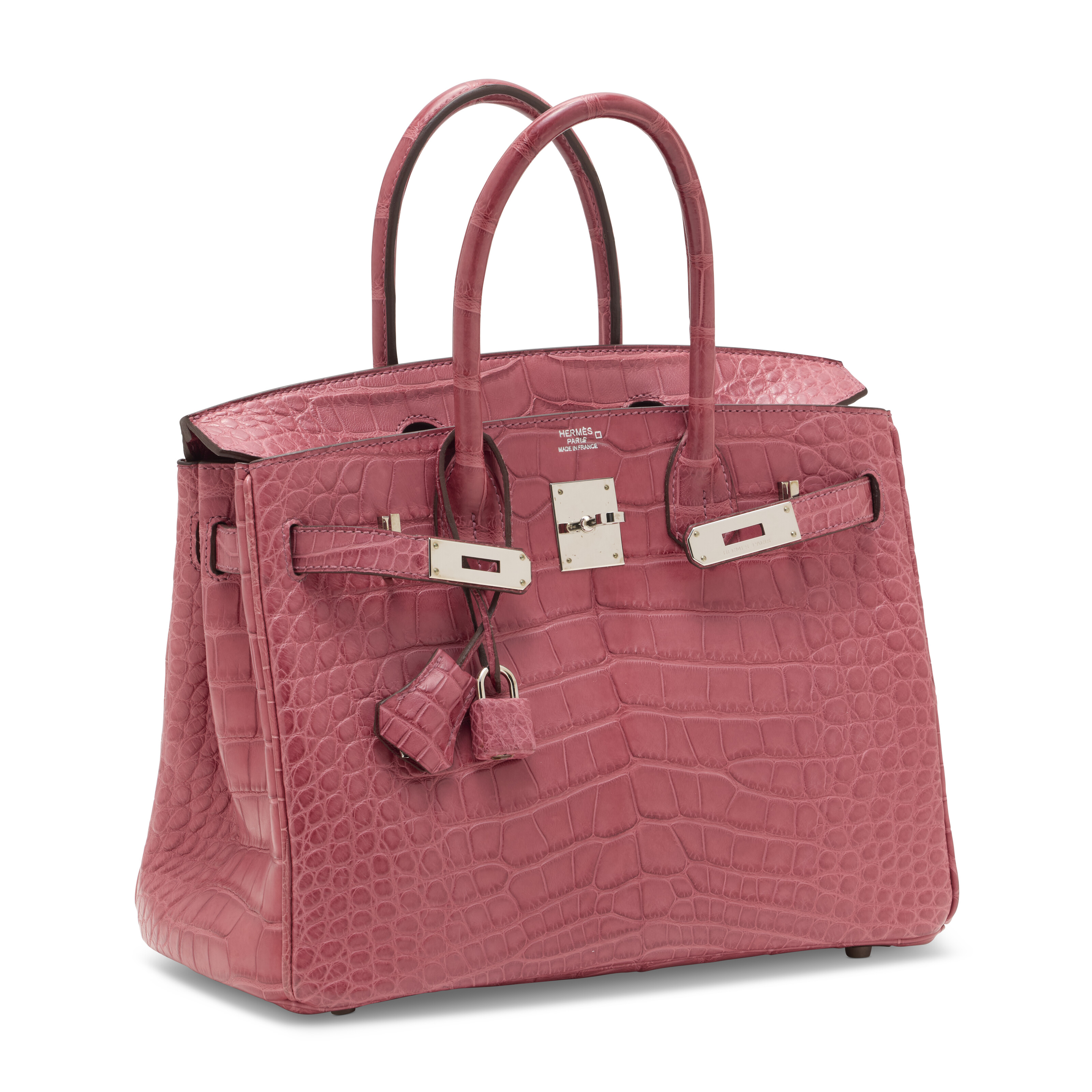 A MATTE BOIS DE ROSE ALLIGATOR BIRKIN 30 WITH PALLADIUM HARDWARE