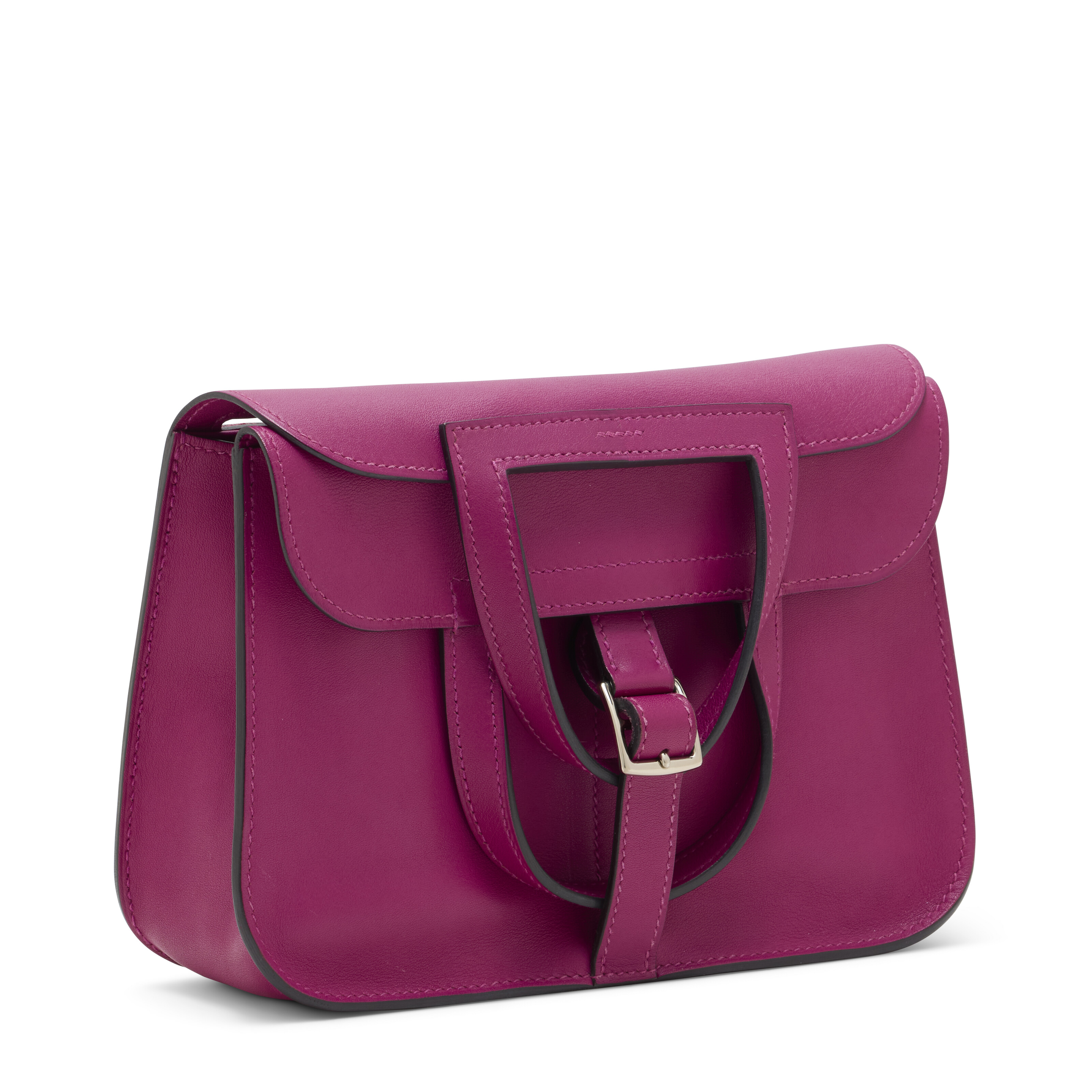 A ROSE POURPRE SWIFT LEATHER MINI HALZAN 20 WITH PALLADIUM