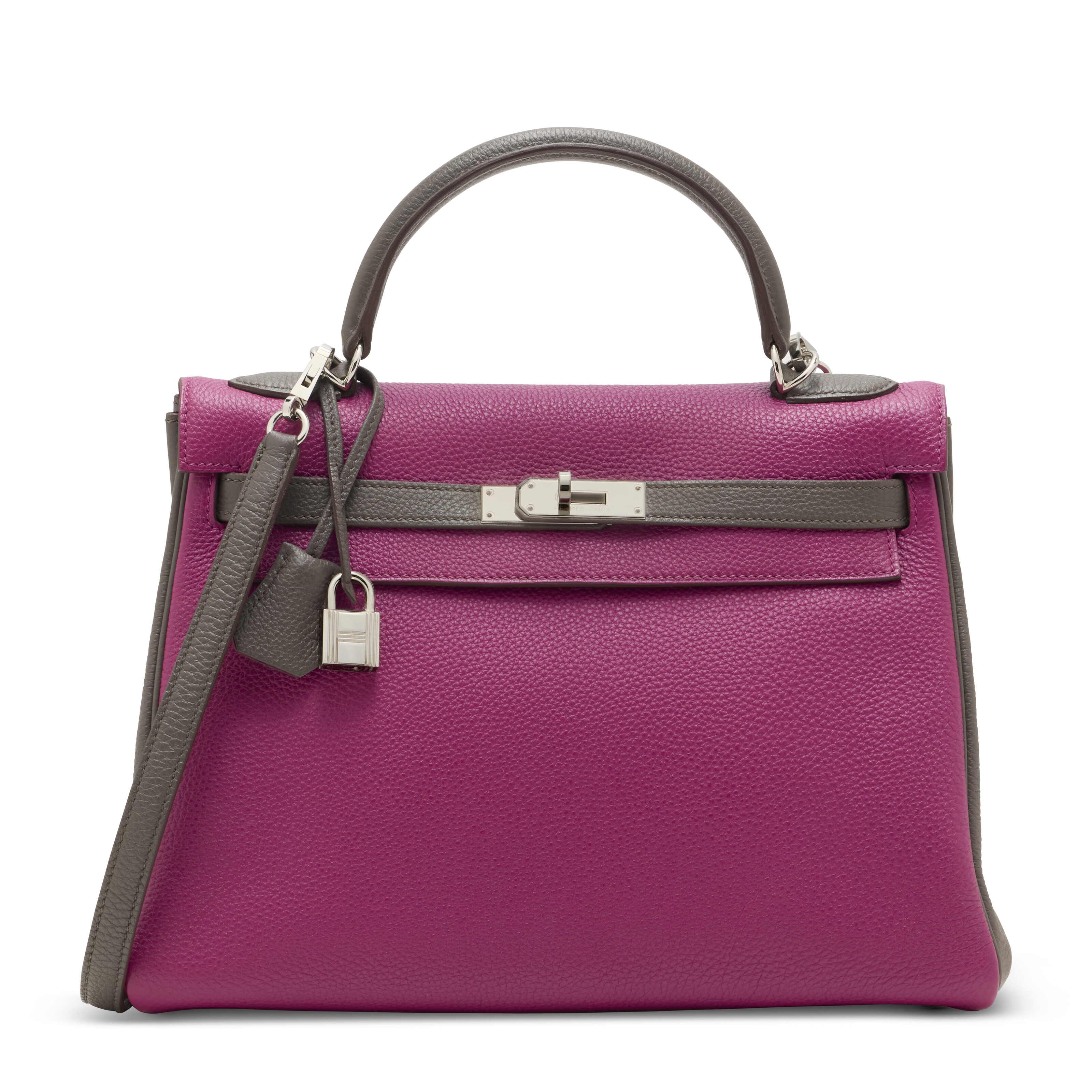 A ROSE POURPRE SWIFT LEATHER MINI HALZAN 20 WITH PALLADIUM
