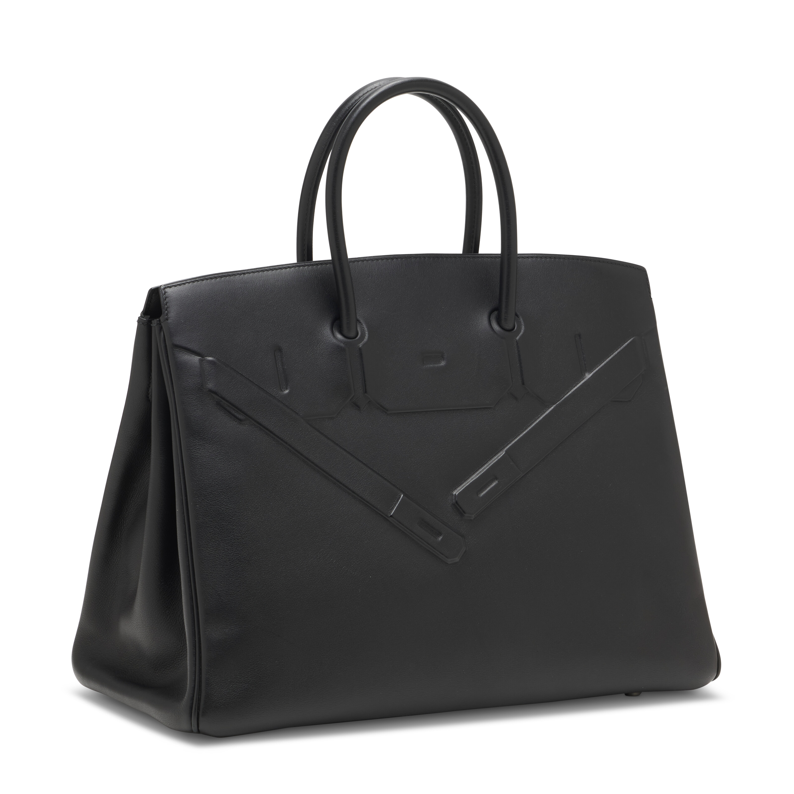 A LIMITED EDITION BLACK SWIFT LEATHER SHADOW BIRKIN 35 WITH