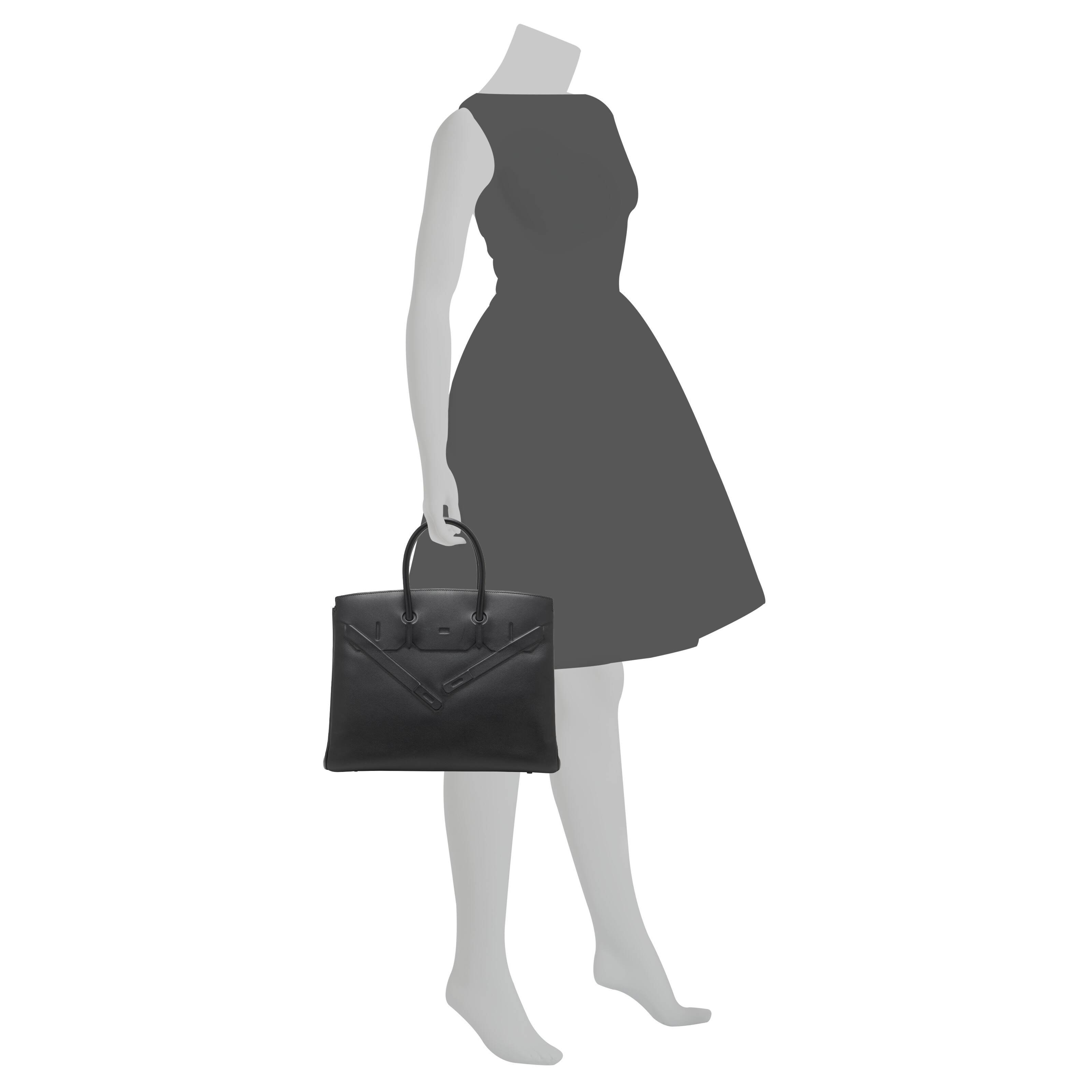 A LIMITED EDITION BLACK SWIFT LEATHER SHADOW BIRKIN 35 WITH