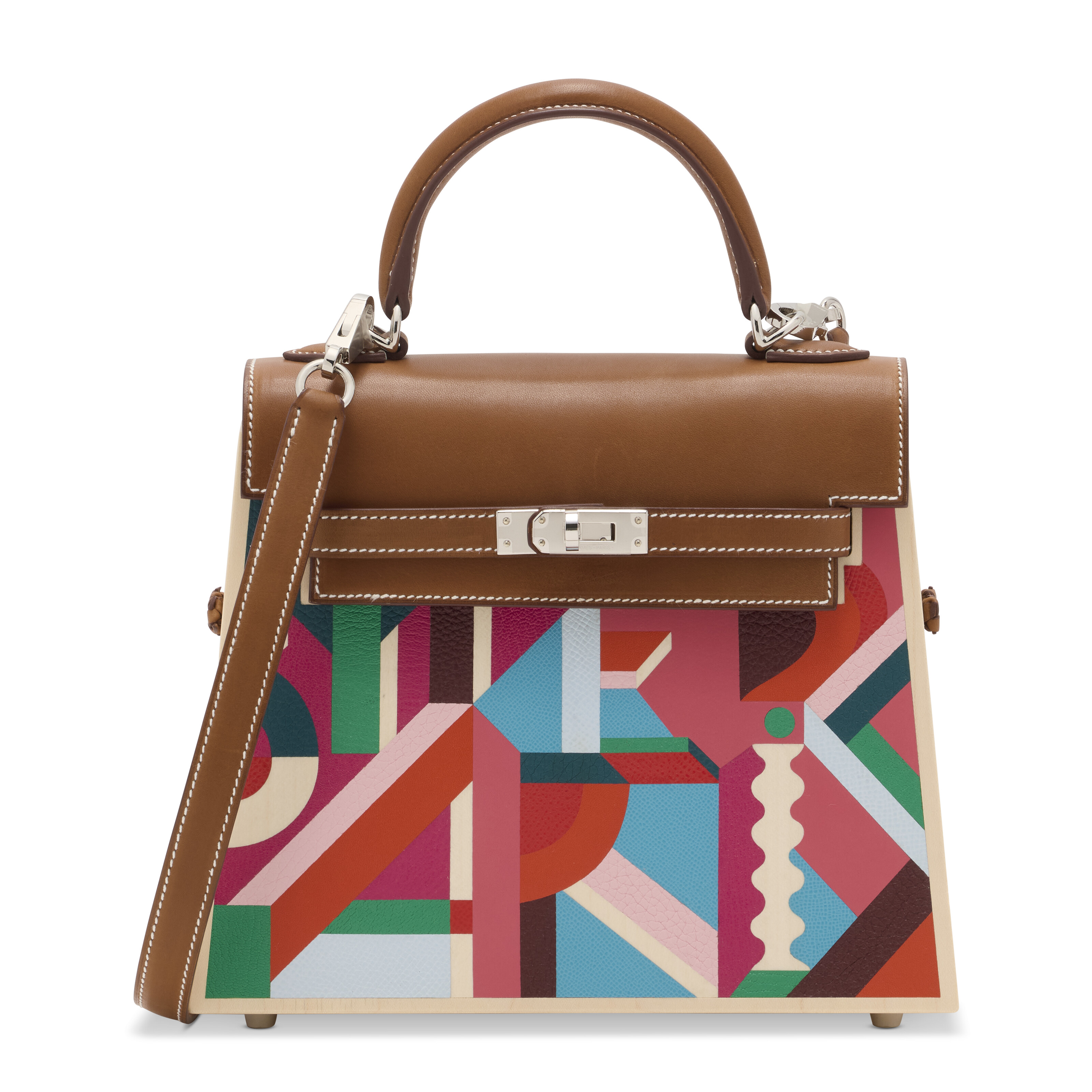 A rare Fauve Barenia leather and beechwood Perspective Cavalière Kellywood 22 with palladium hardware, Hermes, 2024, sold for HK$635,000 on 25 May 2026 at Christie's in Hong Kong