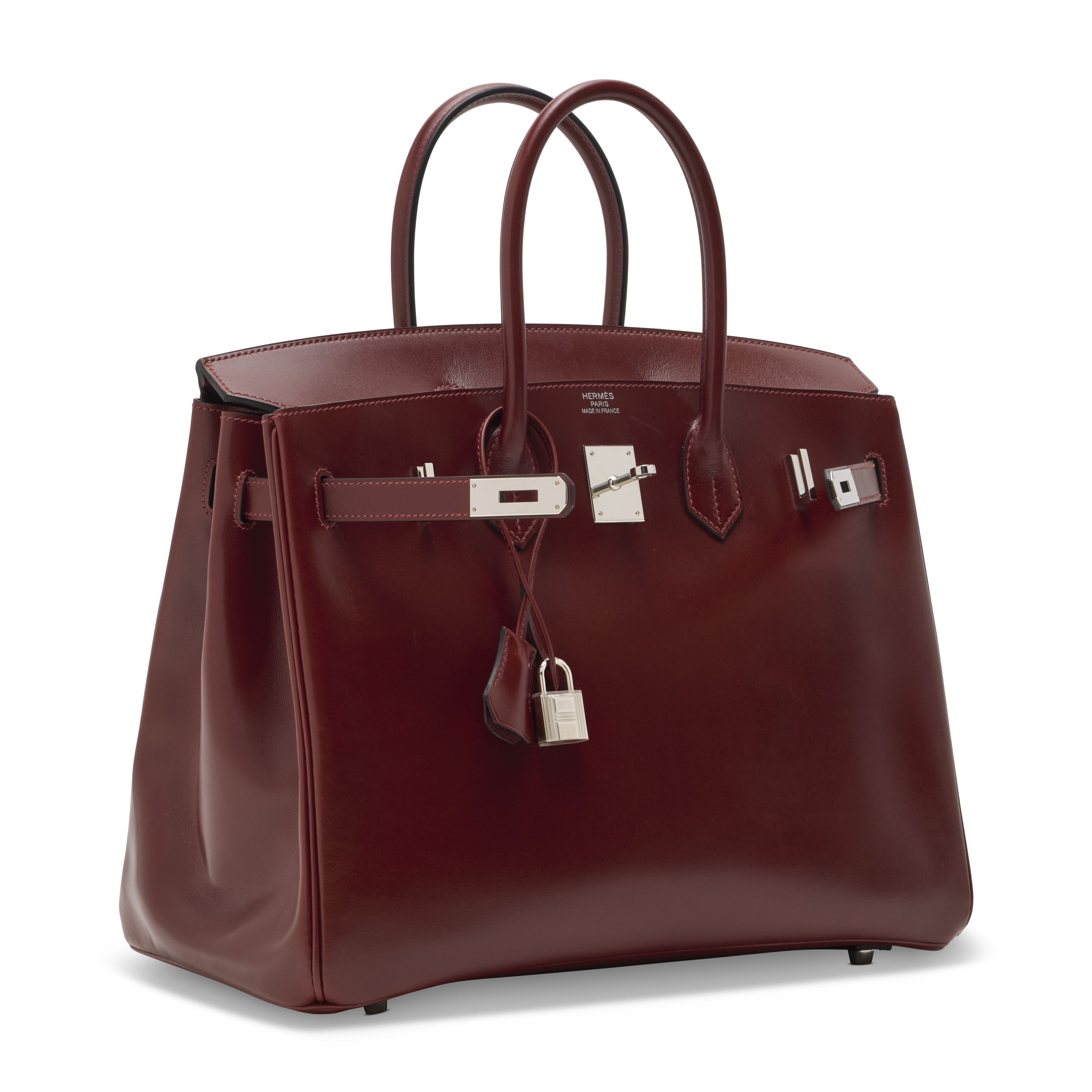 A ROUGE H CALF BOX LEATHER BIRKIN 35 WITH PALLADIUM HARDWARE