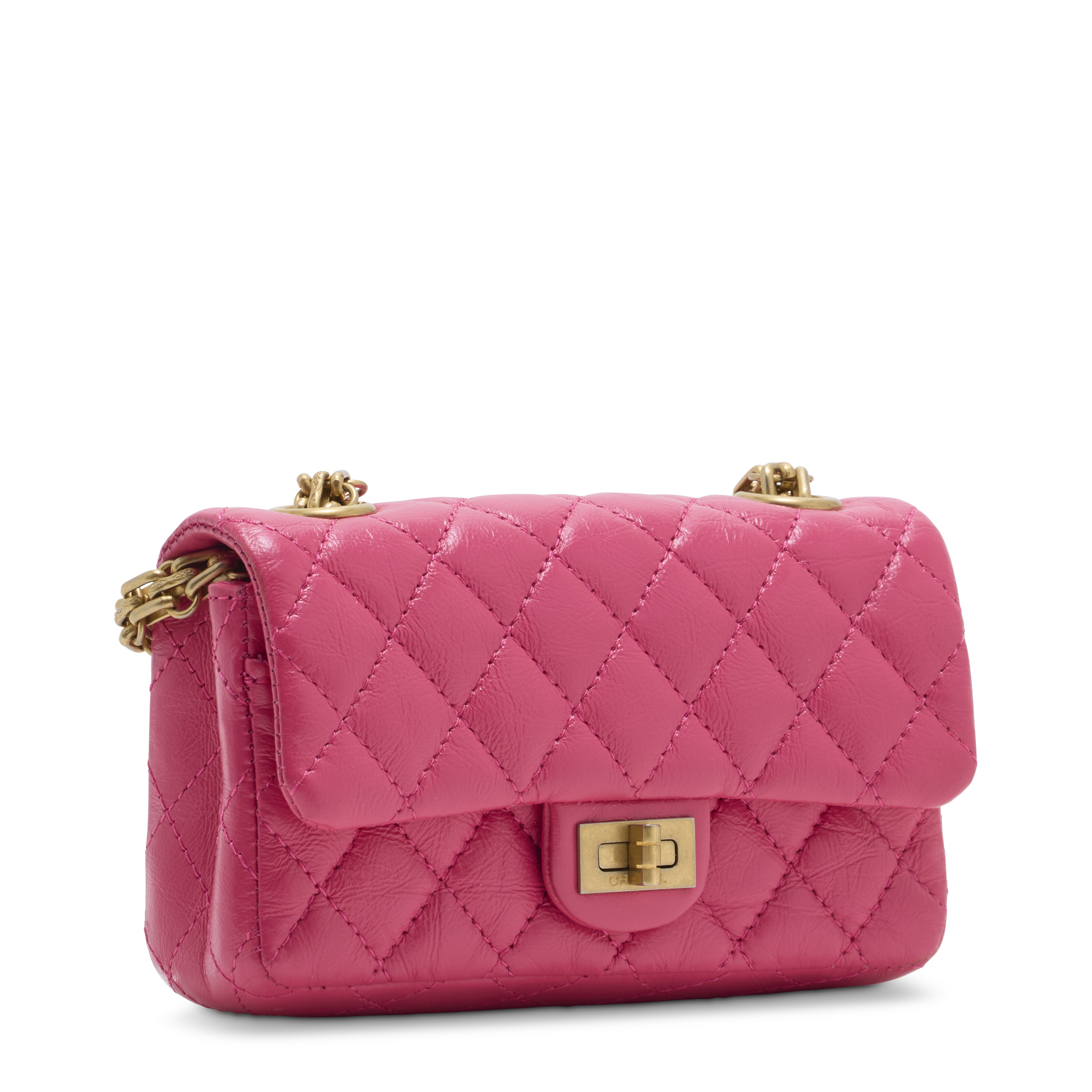 A LIMITED EDITION SET OF FOUR PINK & RED MINI BAGS WITH RED