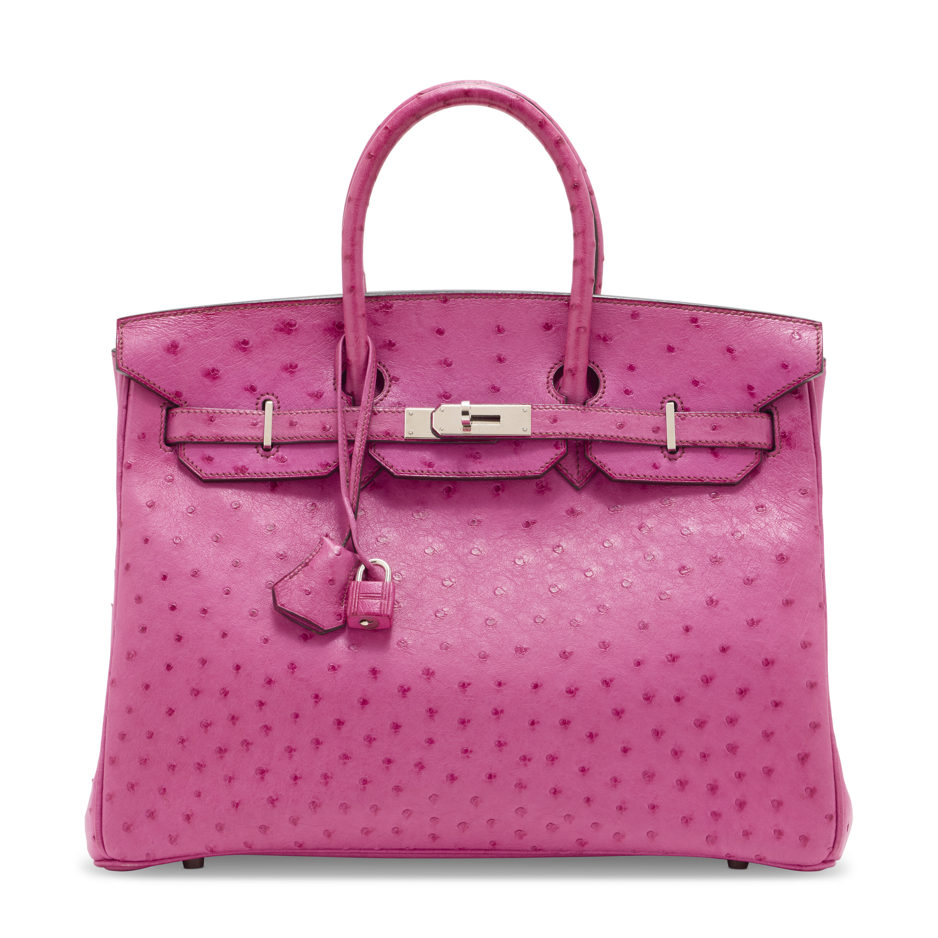 A FUCHSIA OSTRICH BIRKIN 35 WITH PALLADIUM HARDWARE, HERMÈS, 2004