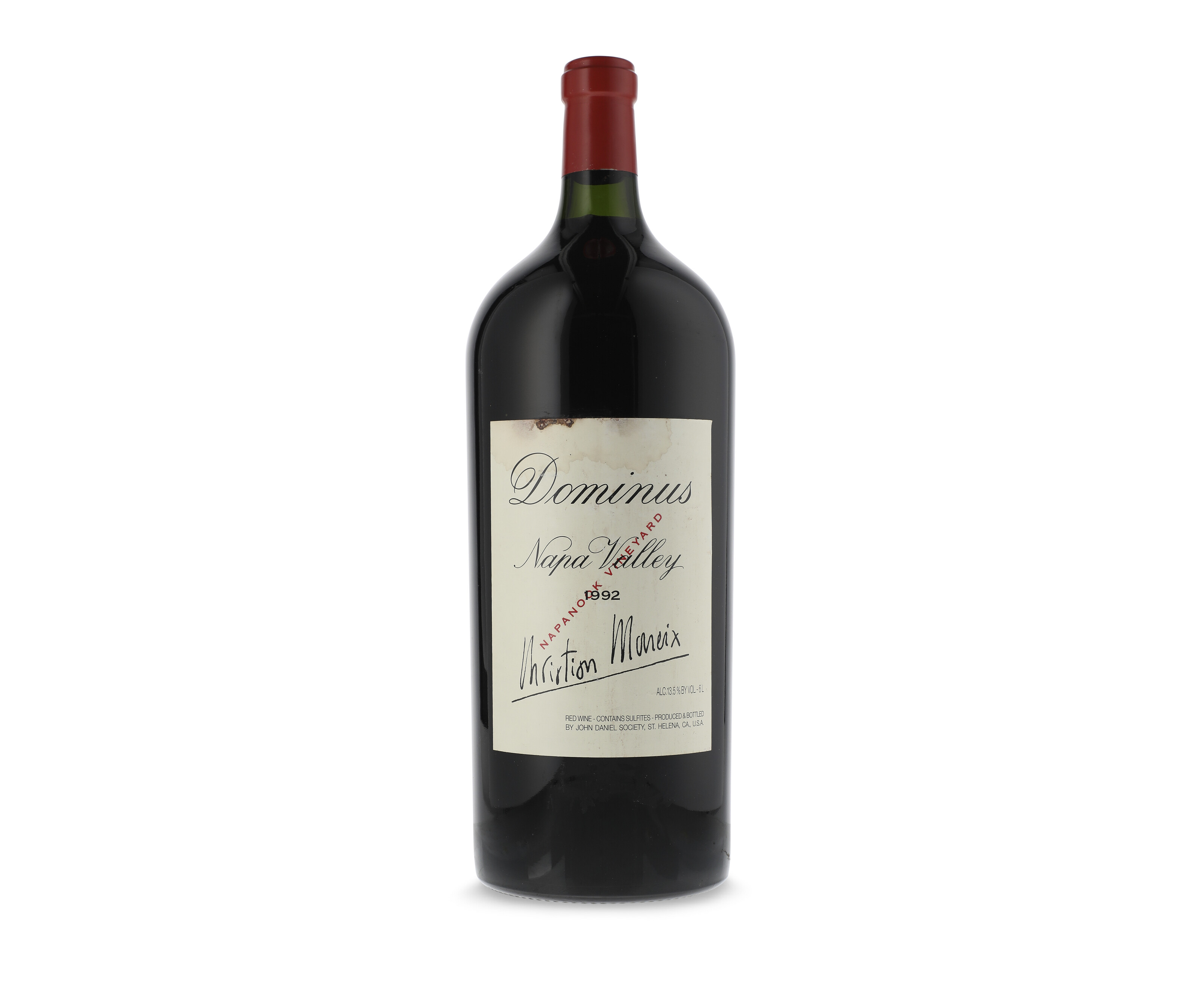 Dominus 1992, Napa ValleyWine stained and lightly bin-soiled label ...
