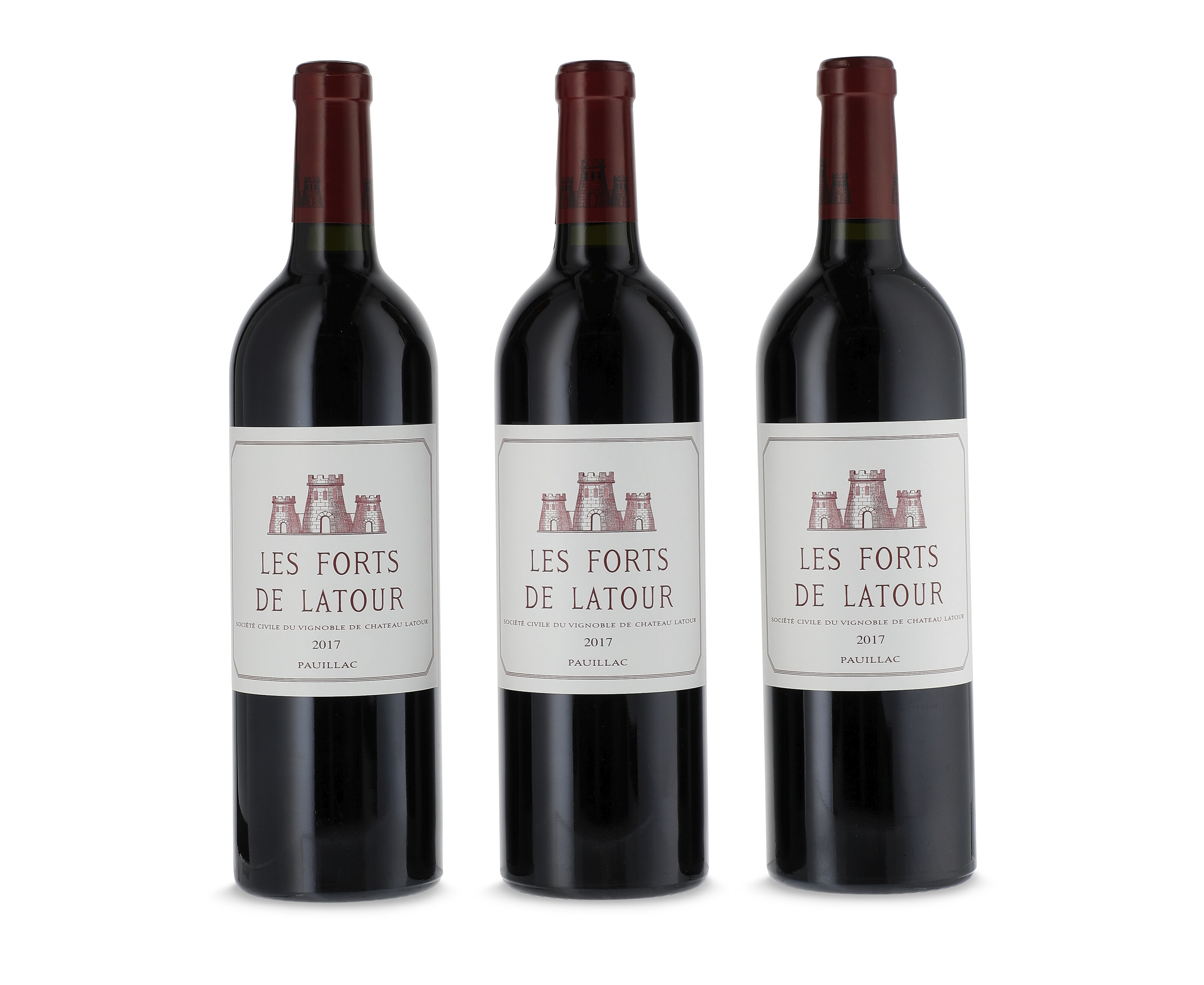 Les Forts de Latour 2009, Pauillac3 slightly stained front labels