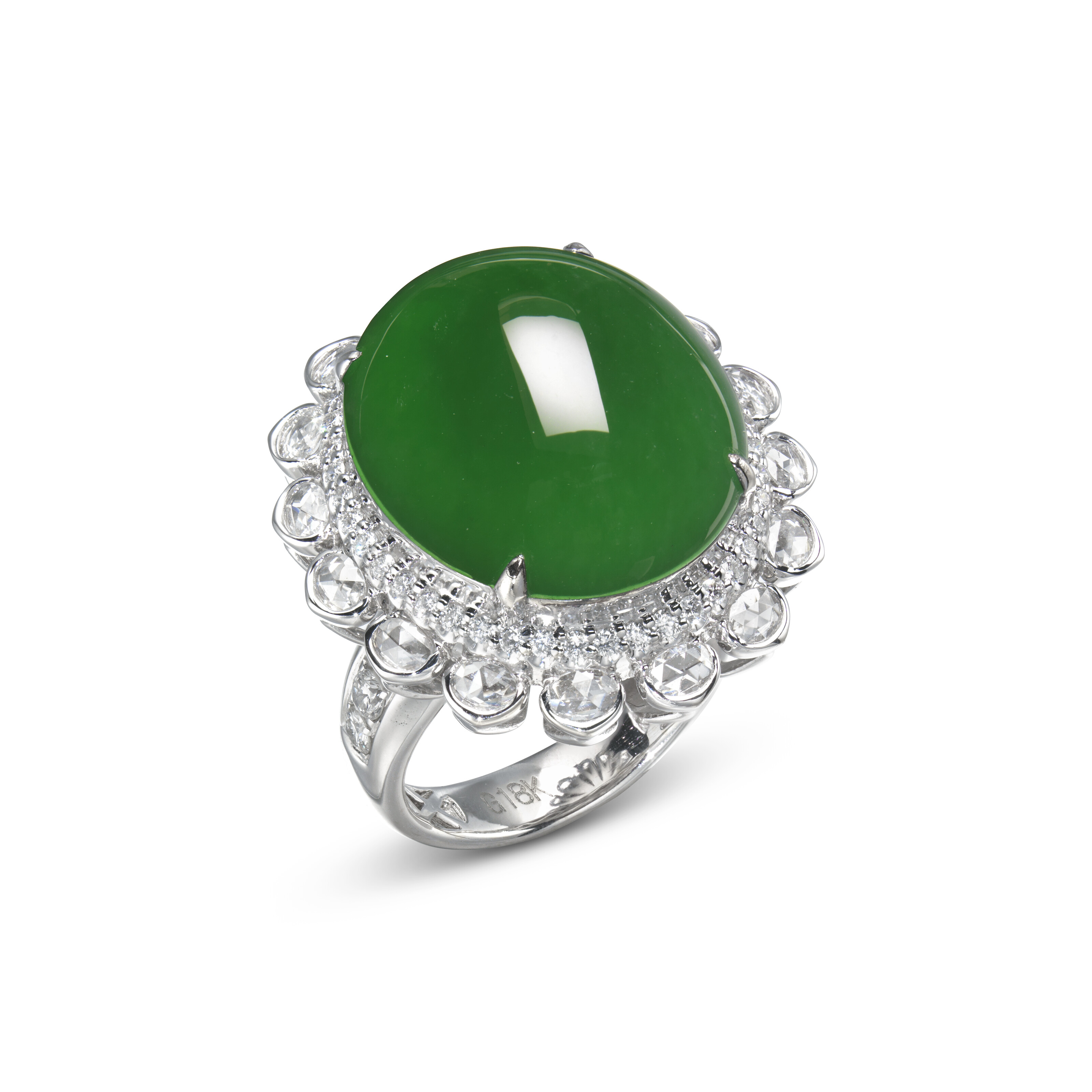Catalog image of JADEITE AND DIAMOND RING