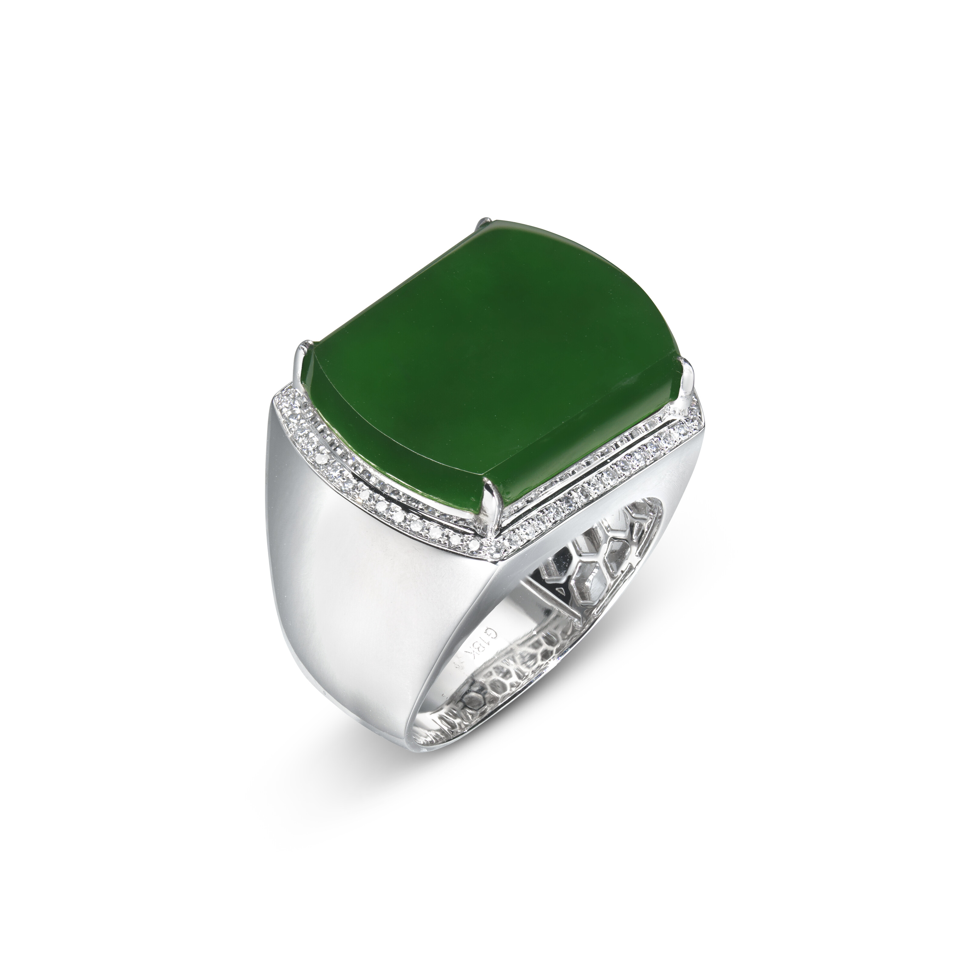 Catalog image of JADEITE AND DIAMOND RING
