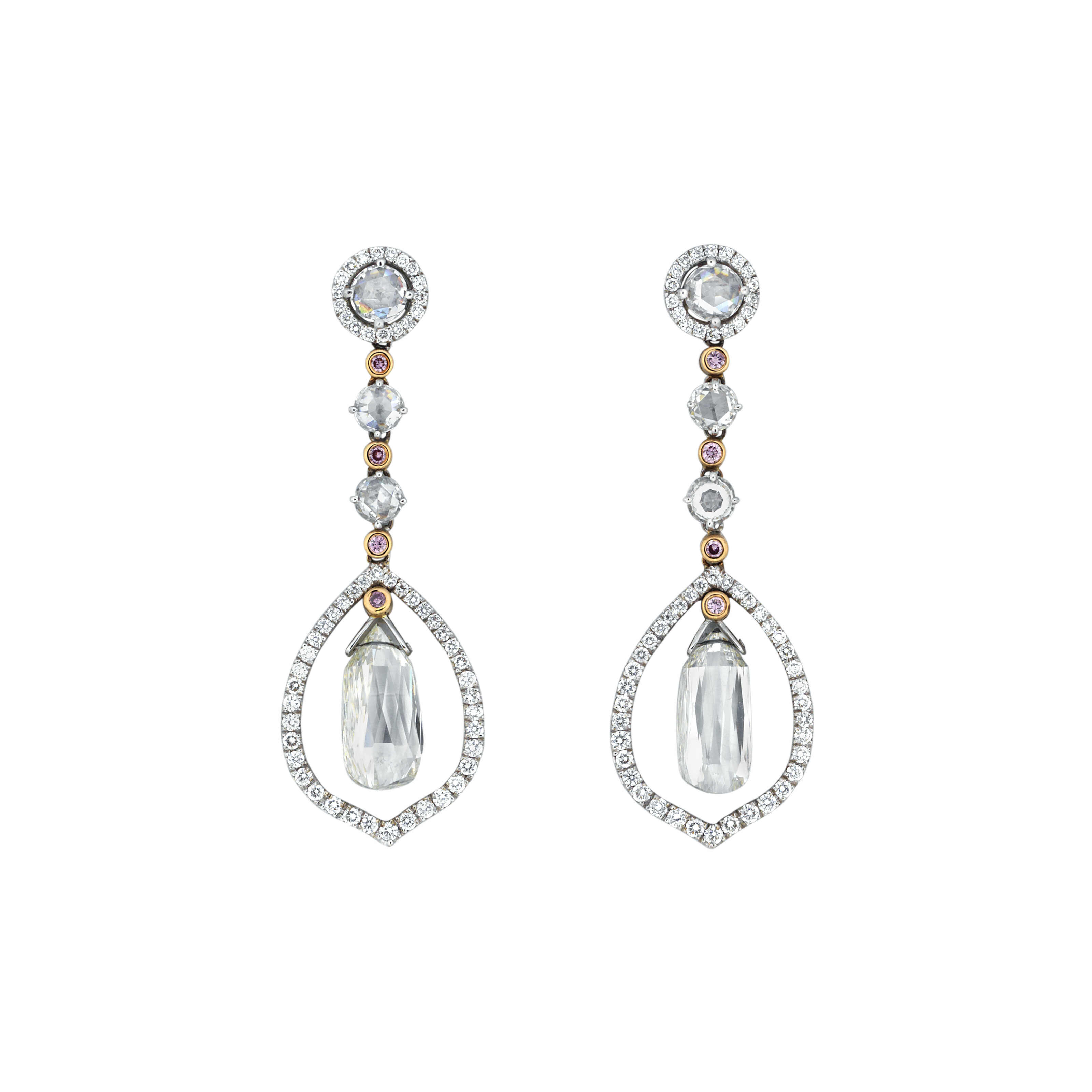 Catalog image of DIAMOND AND COLOURED DIAMOND EARRINGS