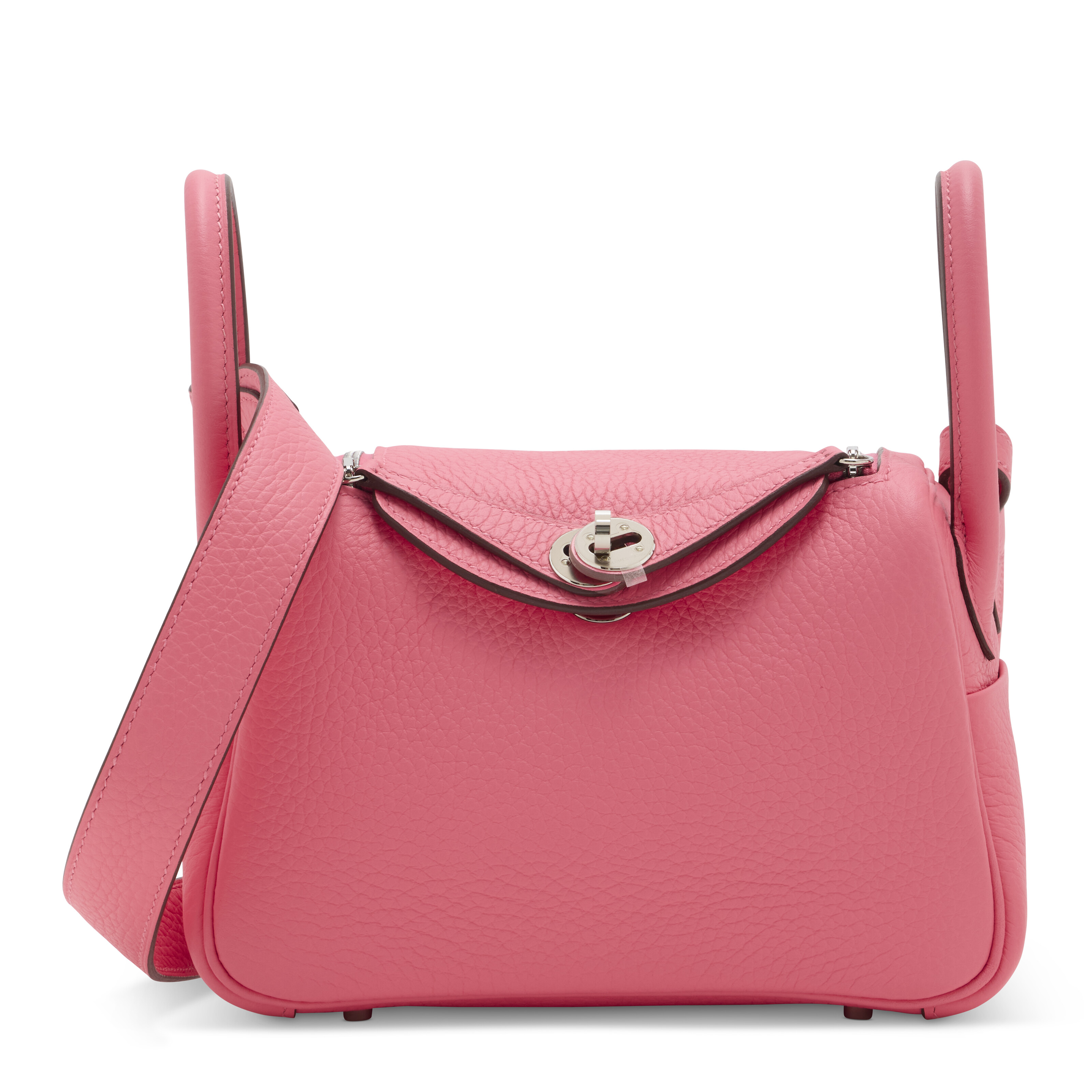 A ROSE AZALÉE CLÉMENCE LEATHER MINI LINDY WITH PALLADIUM HARDWARE
