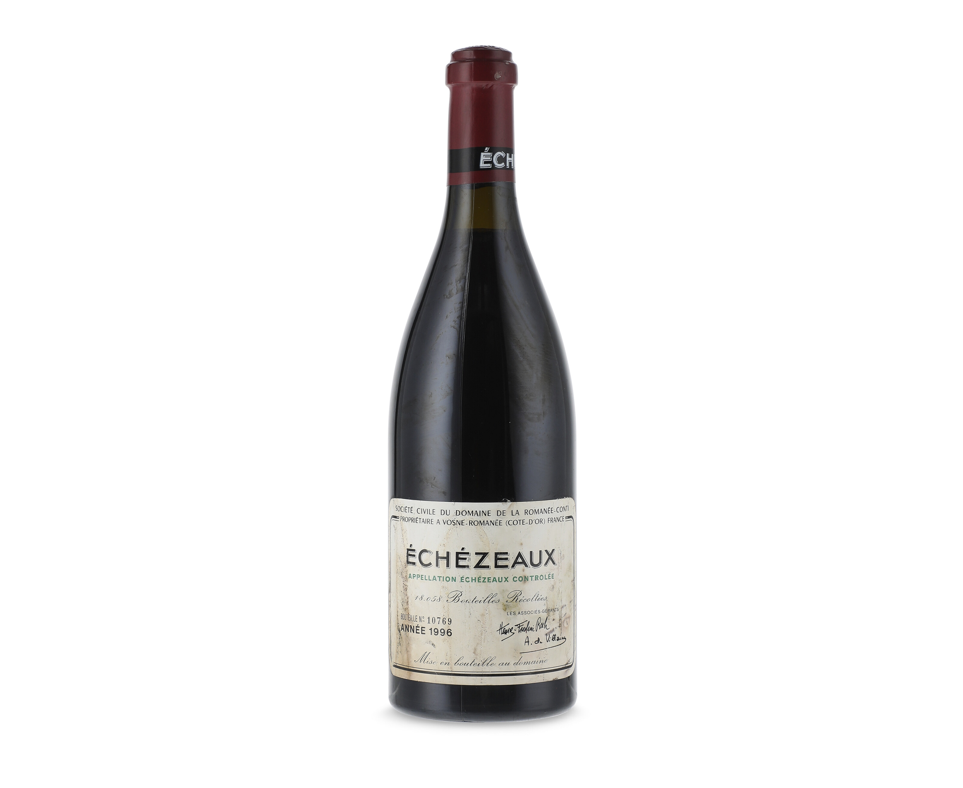 Domaine de la Romanée-Conti, Echézeaux 1996, 1 stained and 1