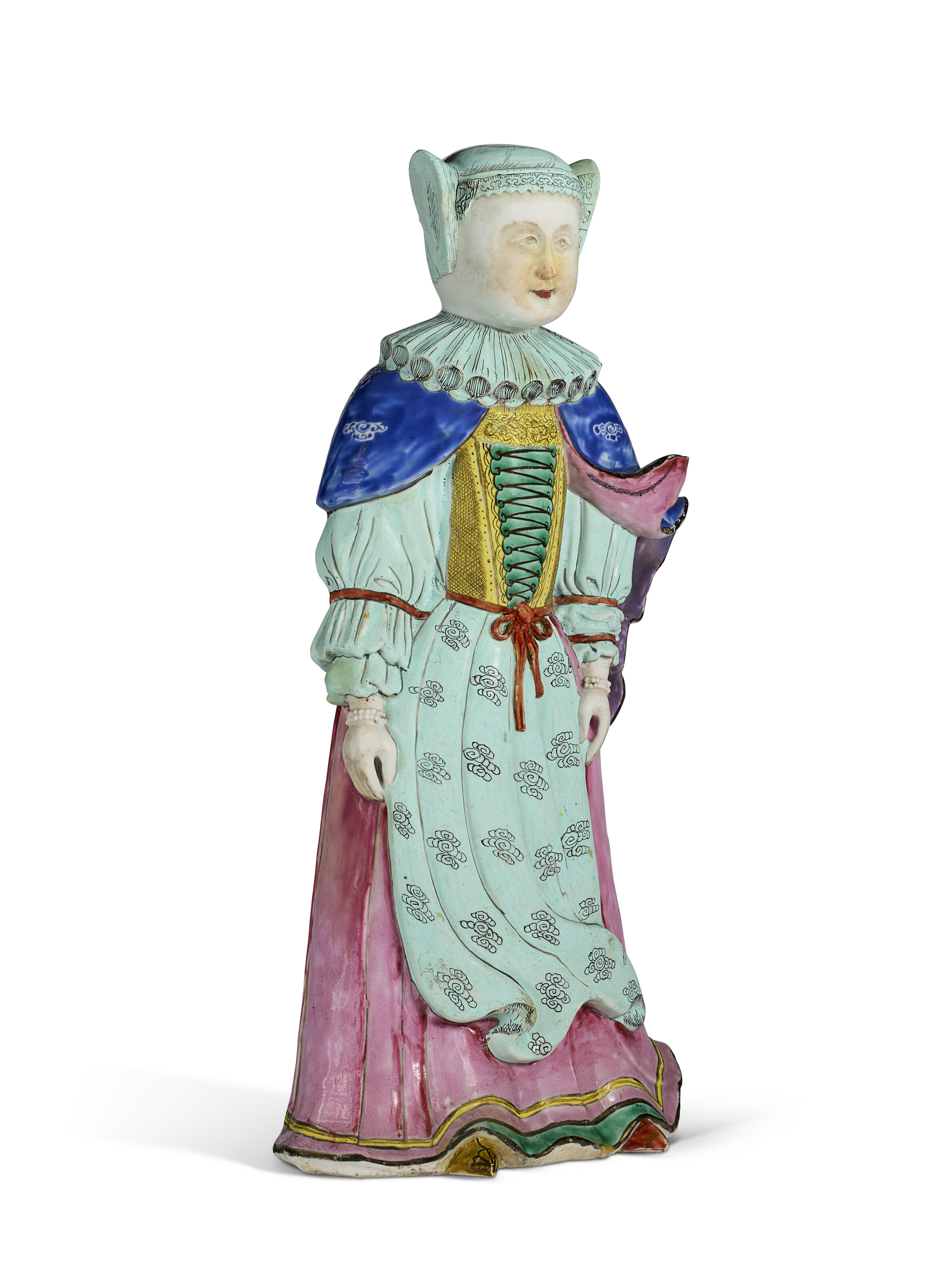 A CHINESE EXPORT PORCELAIN FIGURE OF JEWISH WOMAN, QIANLONG PERIOD