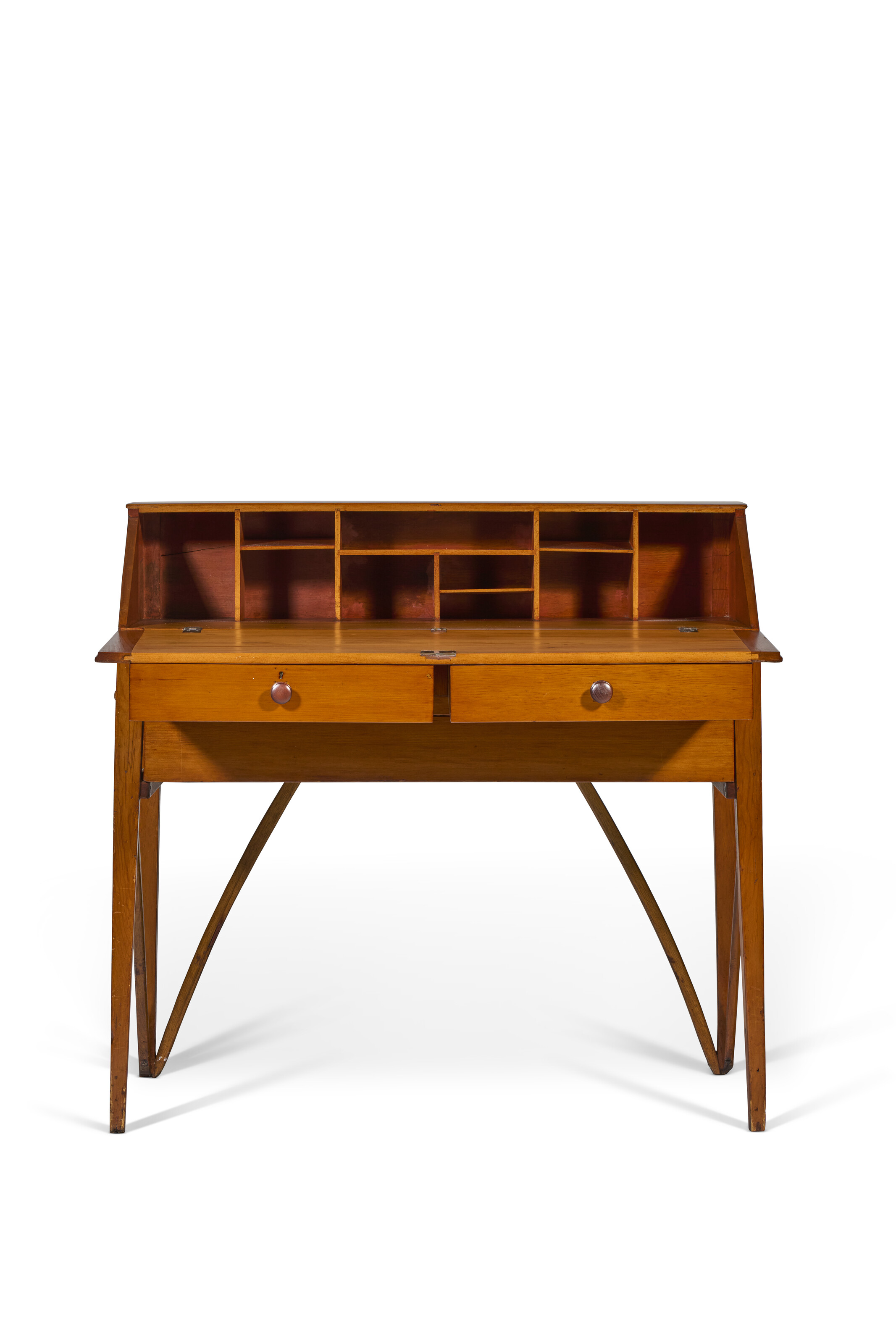 A SHAKER PINE AND HICKORY ELDER'S TALL DESK, POSSIBLY BY THOMAS