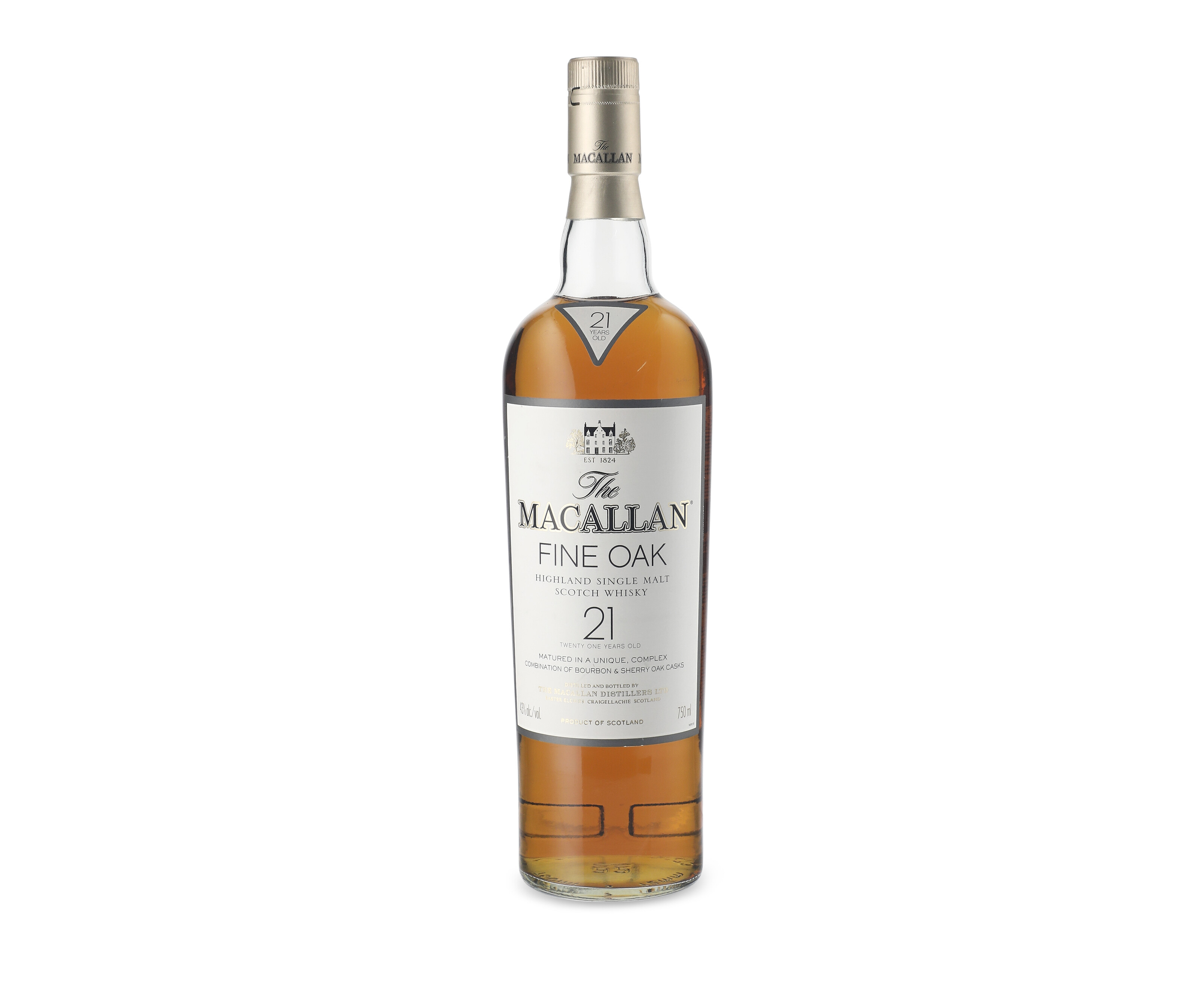 Macallan 21YO Fine Oak, SpeysideSticker attached to original box 