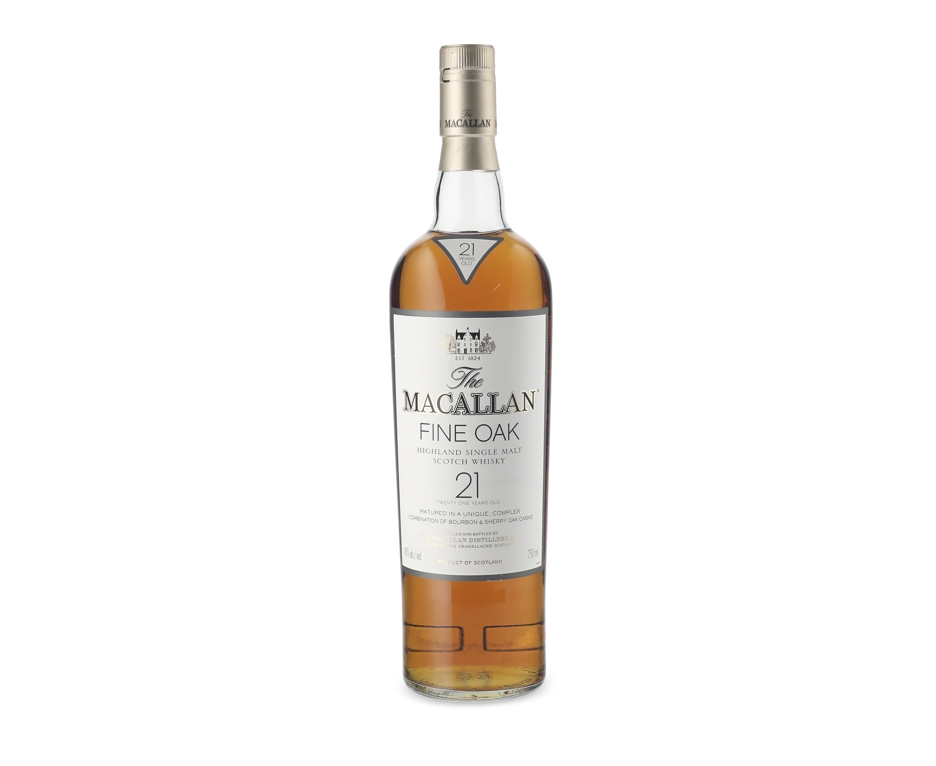 Macallan 21YO Fine Oak, SpeysideSticker attached to original box 